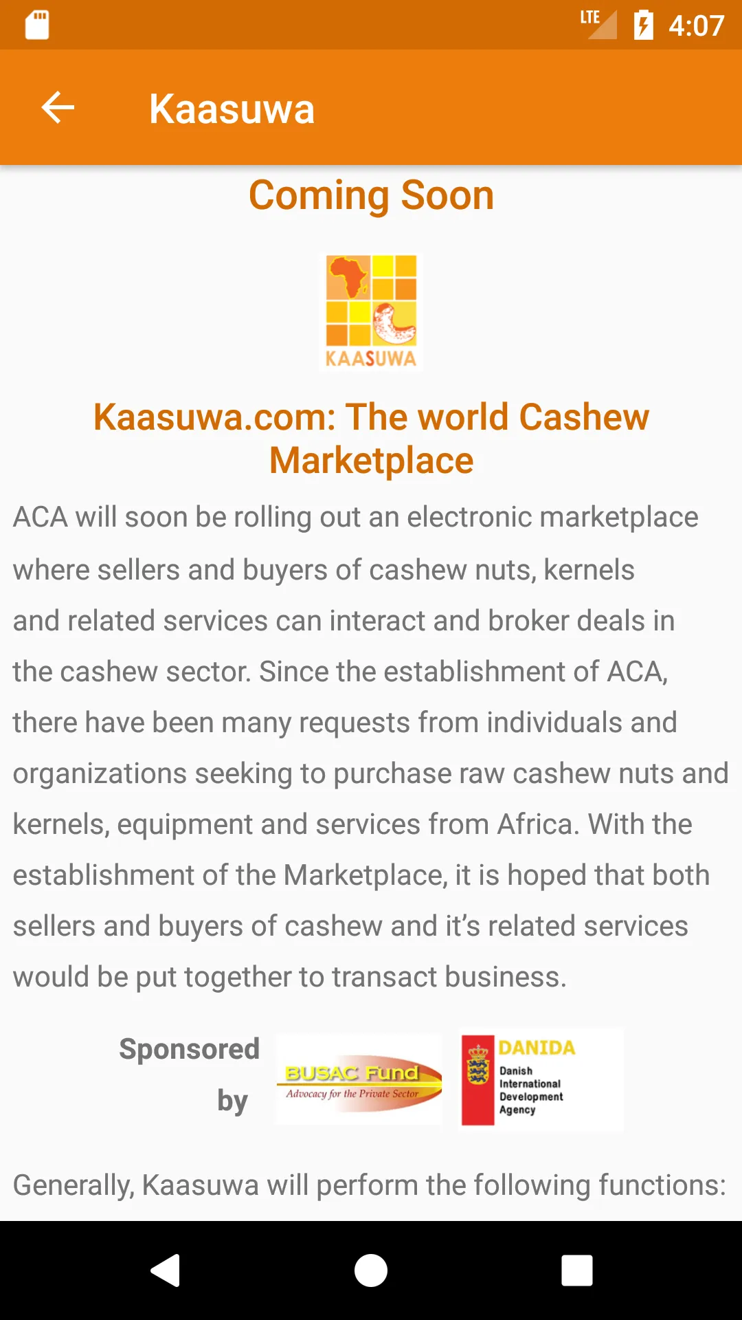 ACA Cashew App | Indus Appstore | Screenshot