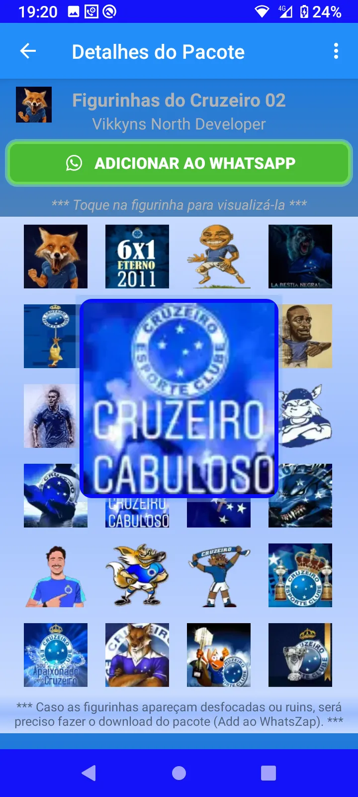 Stickers do Cruzeiro | Indus Appstore | Screenshot