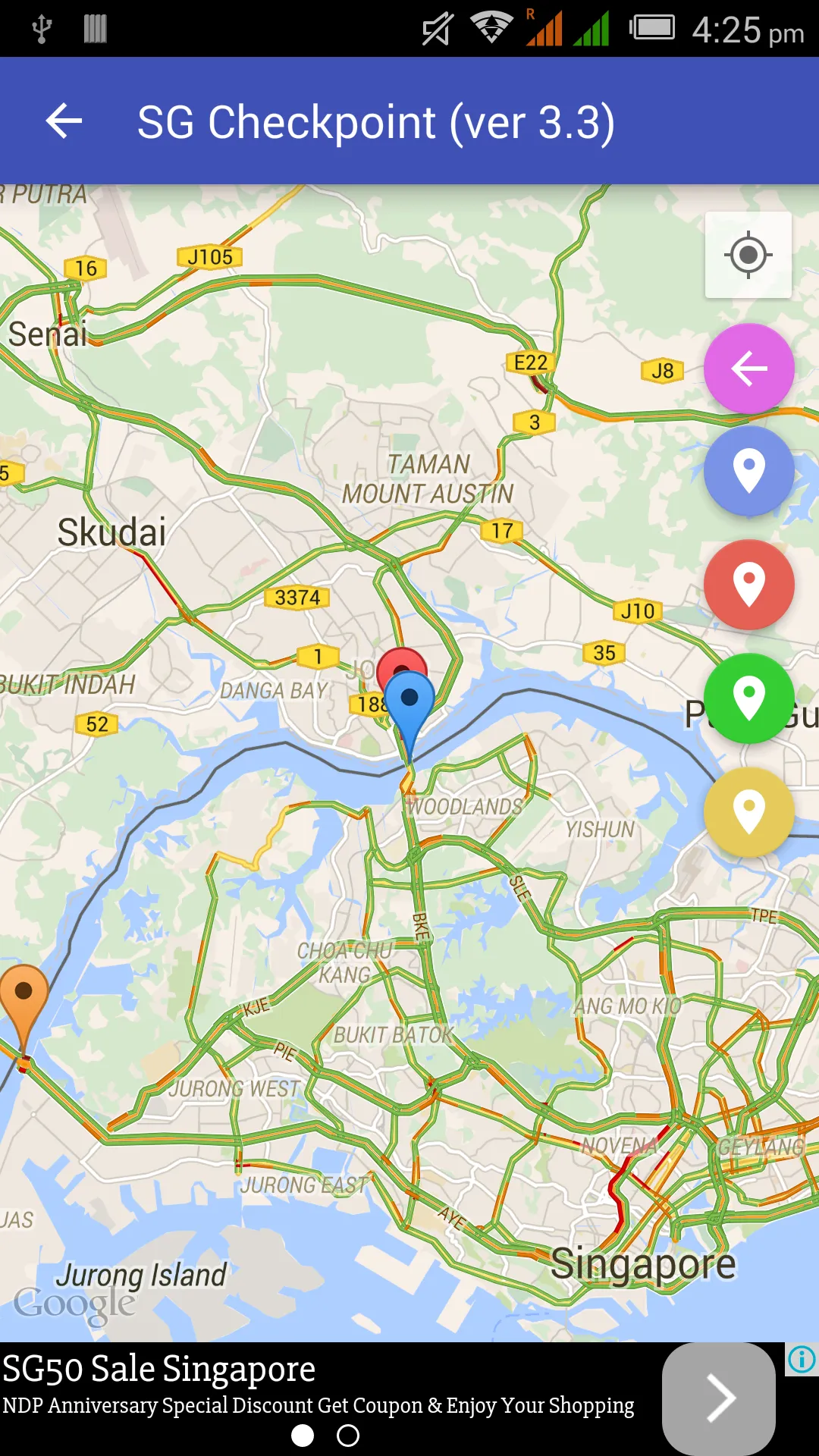 Singapore Checkpoint Traffic | Indus Appstore | Screenshot