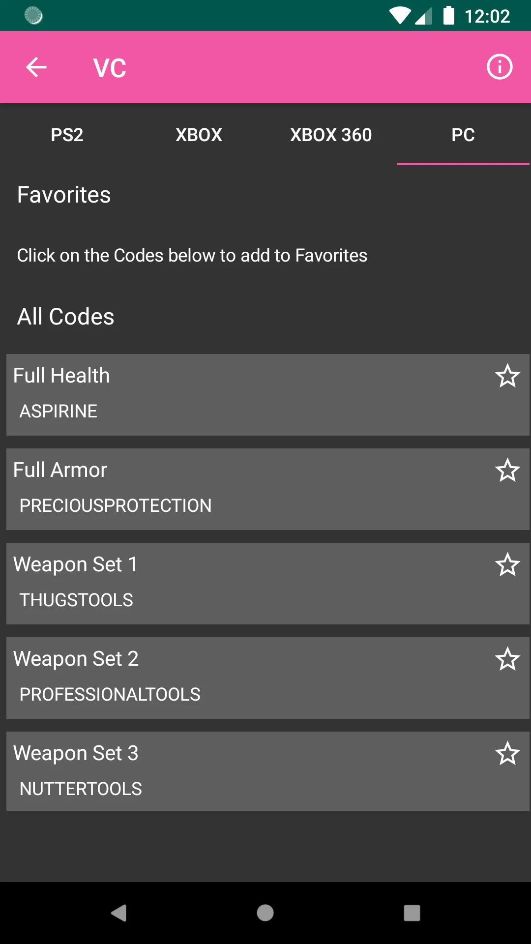 Cheat Codes for Games (Console | Indus Appstore | Screenshot