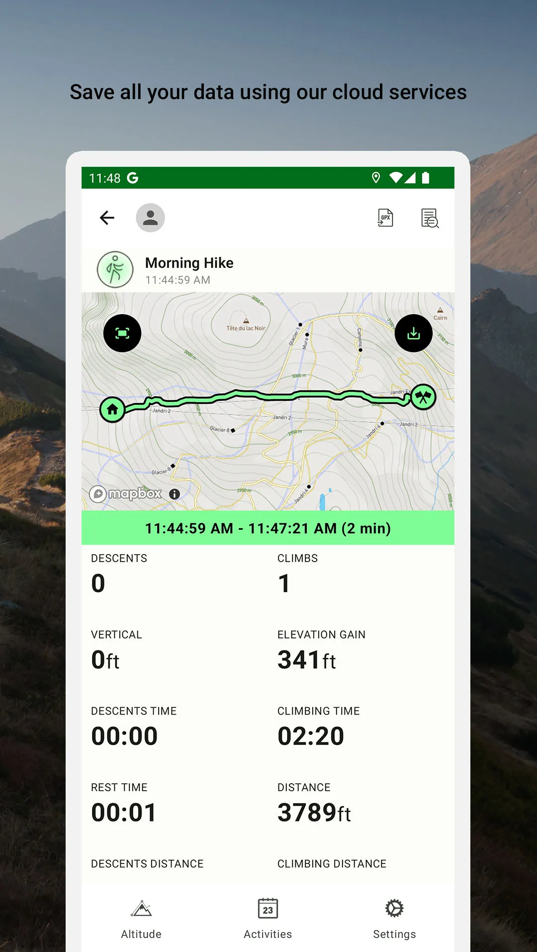 Altimeter Mountain GPS Tracker | Indus Appstore | Screenshot