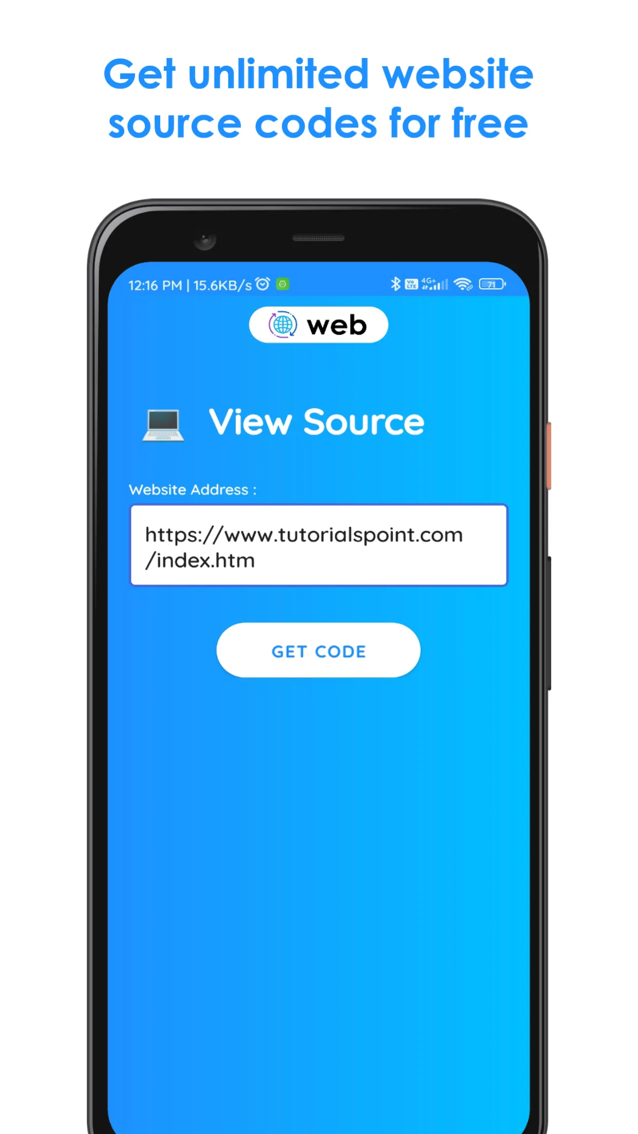 Website source code viewer | Indus Appstore | Screenshot