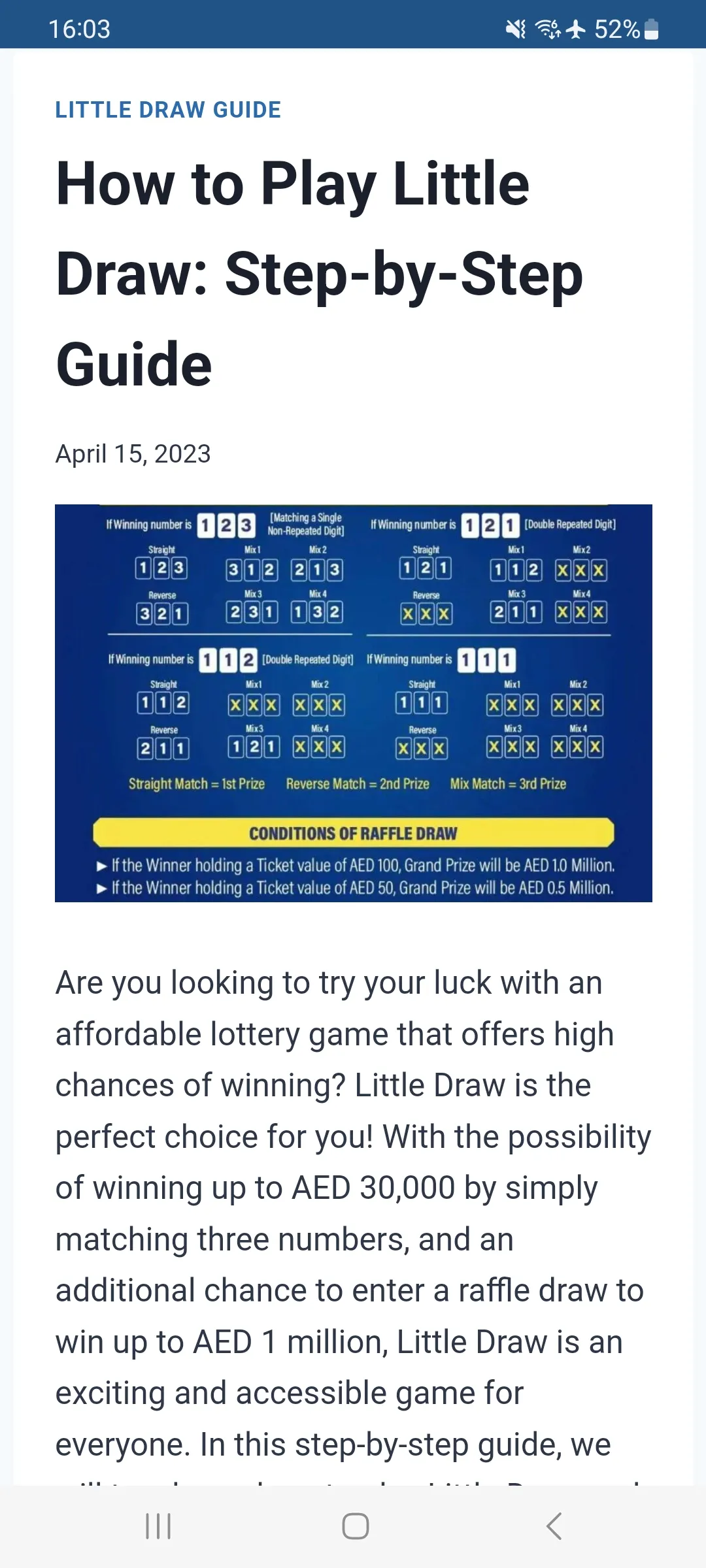 Little Draw Results Dubai UAE | Indus Appstore | Screenshot