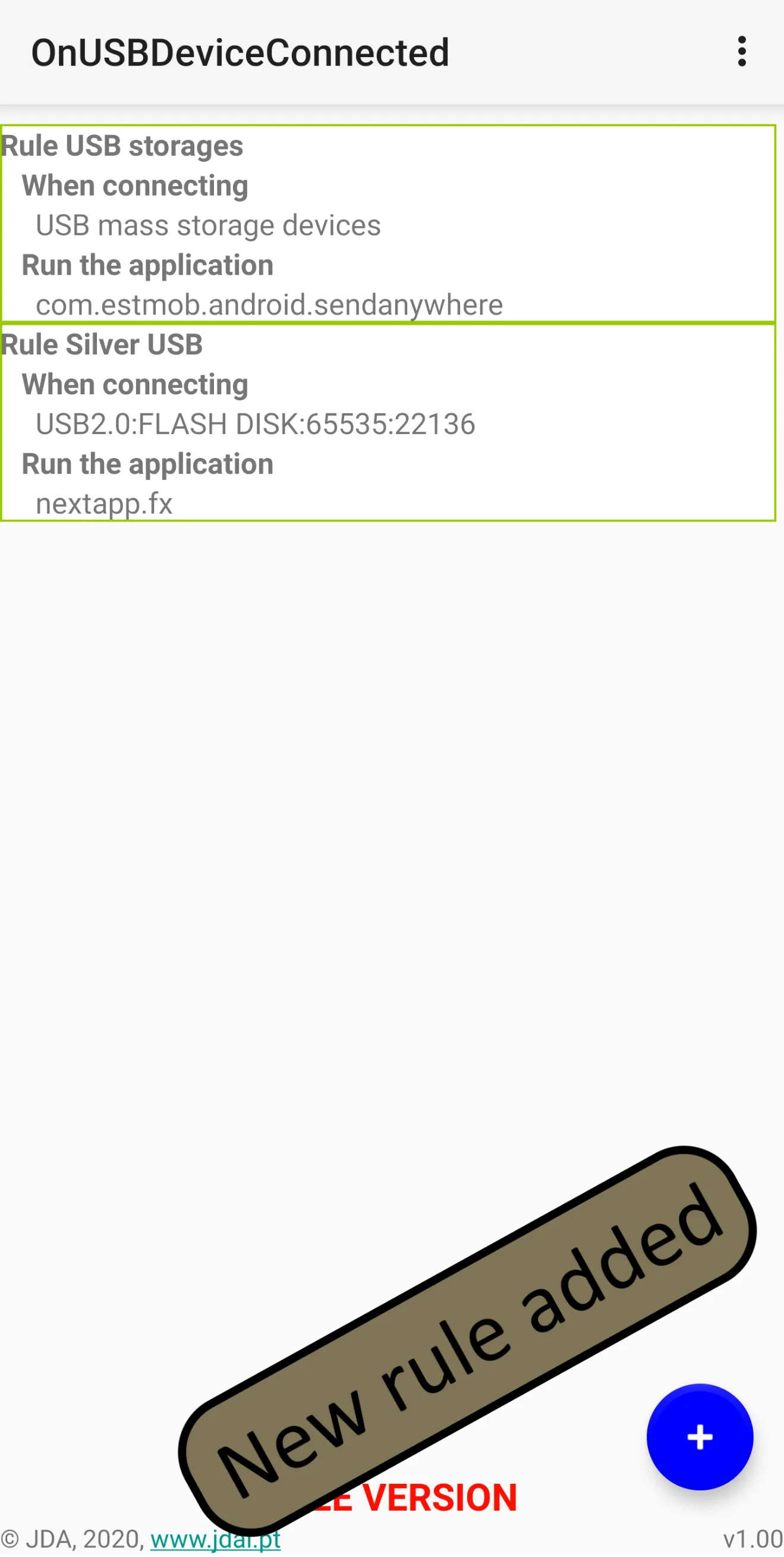 On USB device connected | Indus Appstore | Screenshot