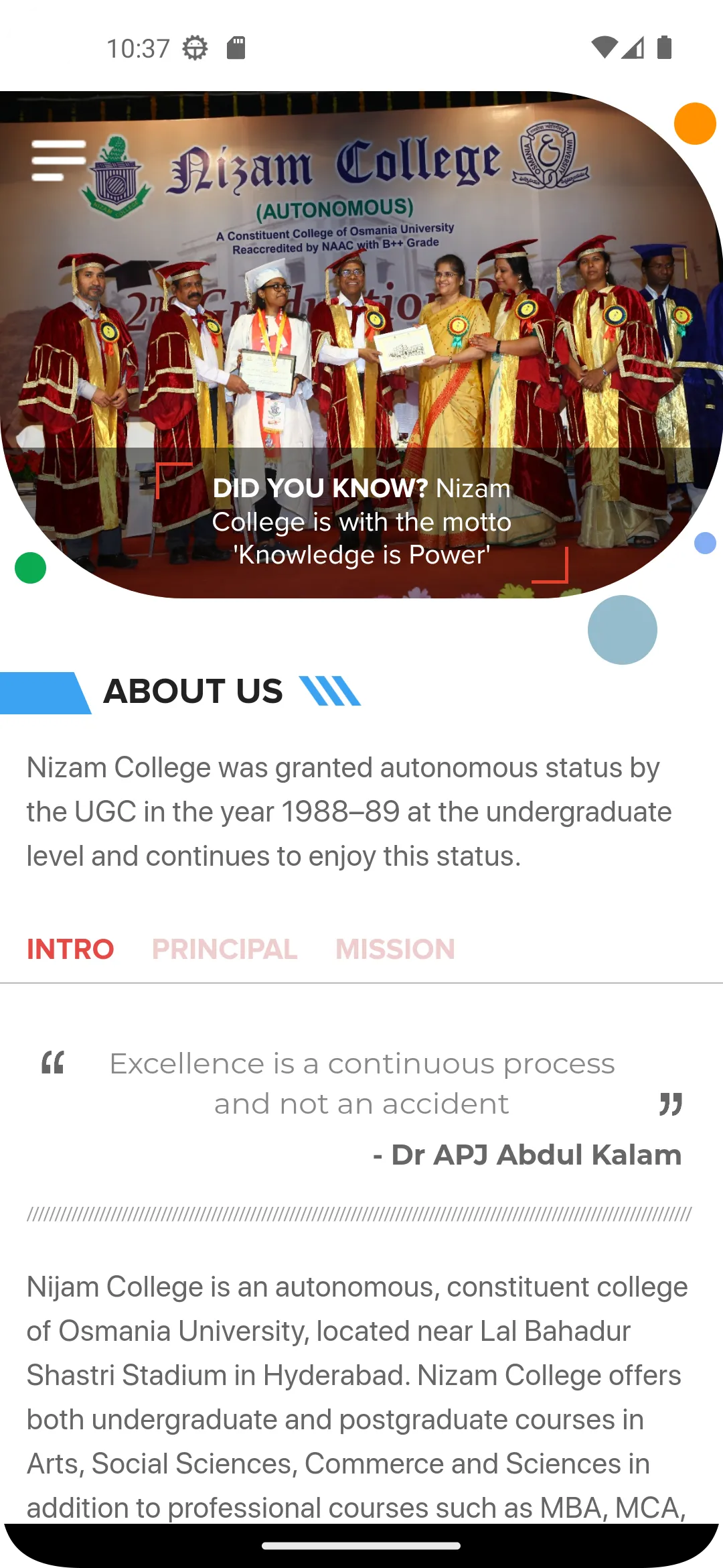 Nizam College | Indus Appstore | Screenshot