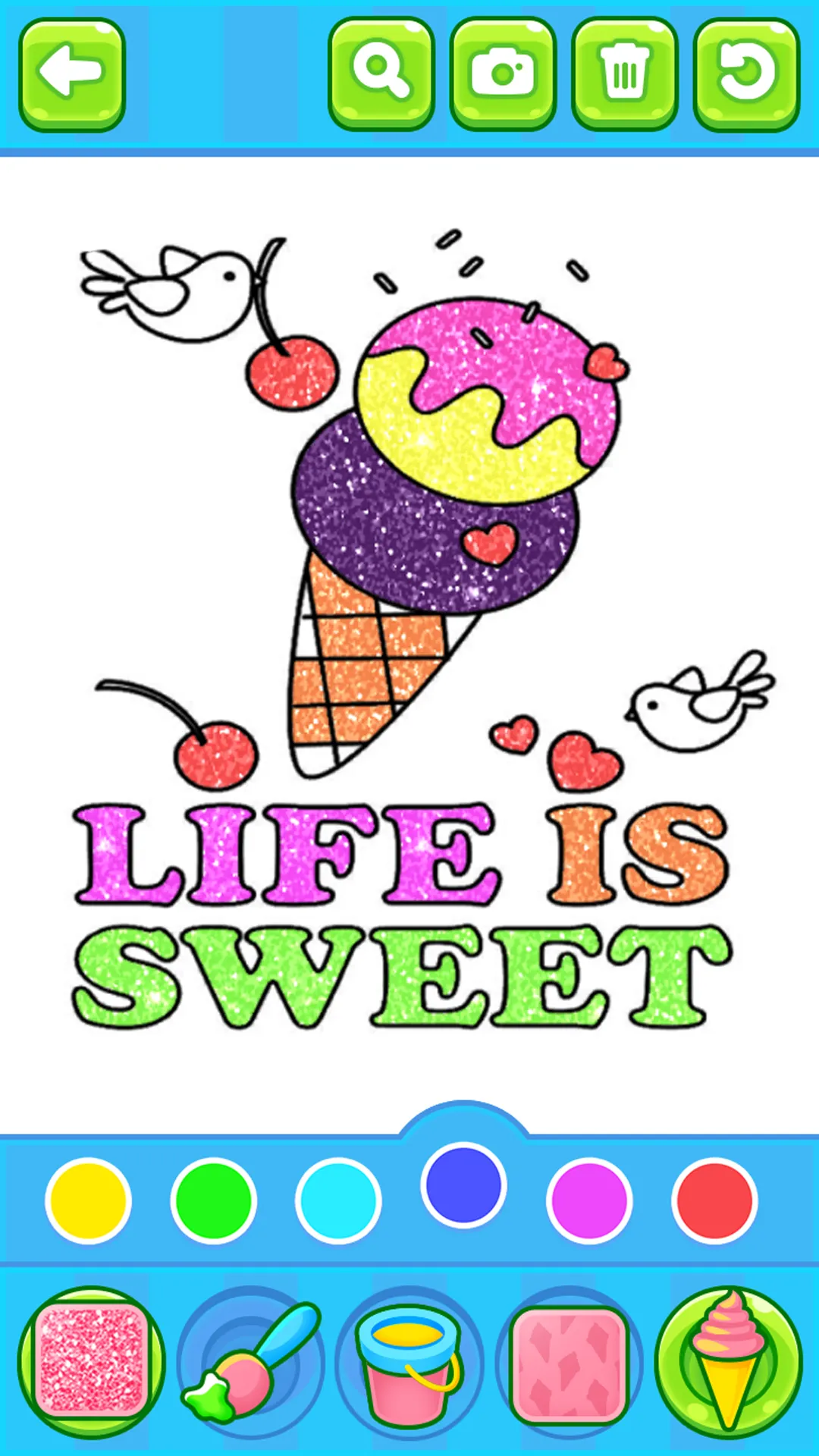 Glitter ice cream coloring | Indus Appstore | Screenshot