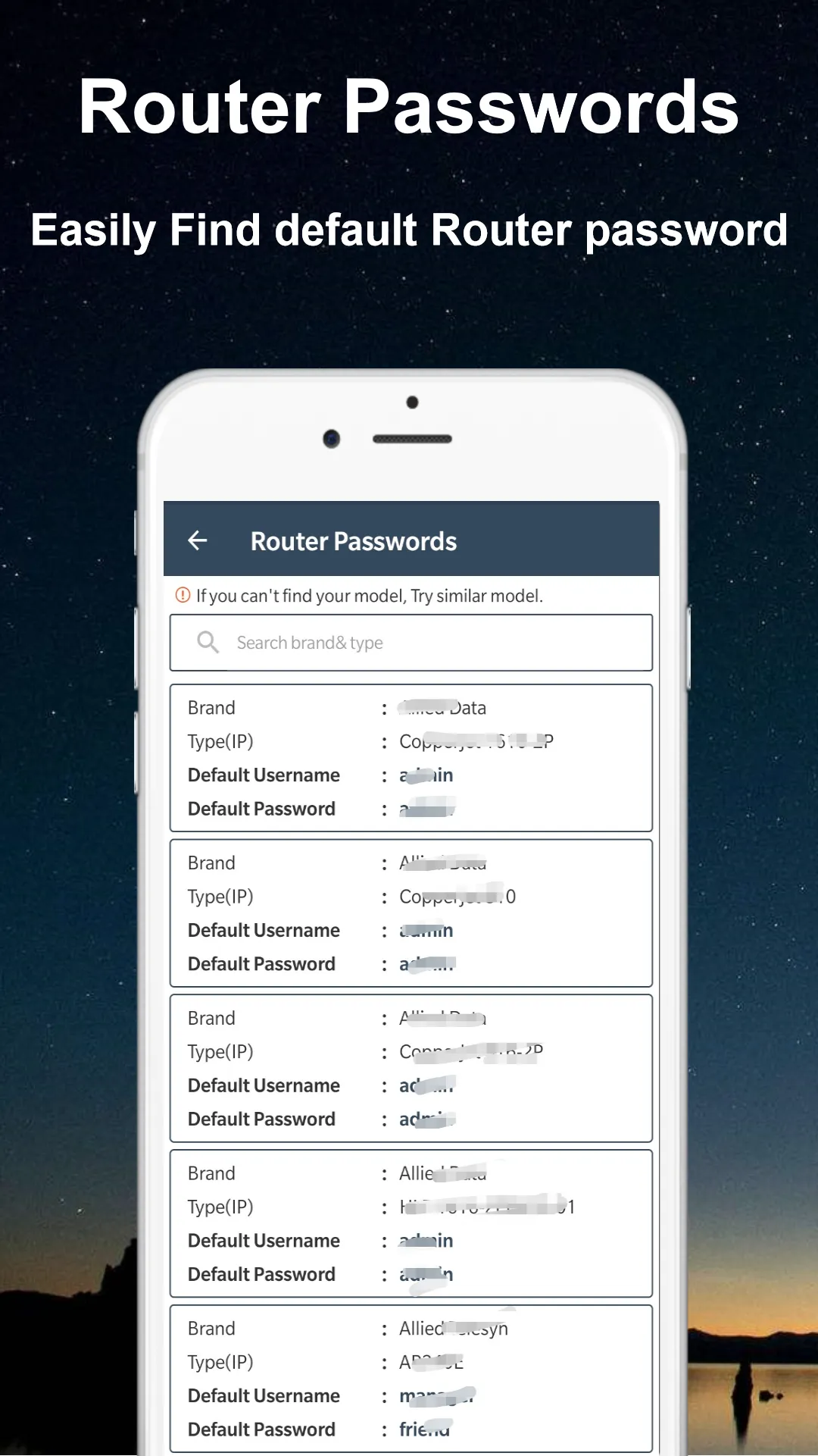 Default WiFi Router Passwords | Indus Appstore | Screenshot