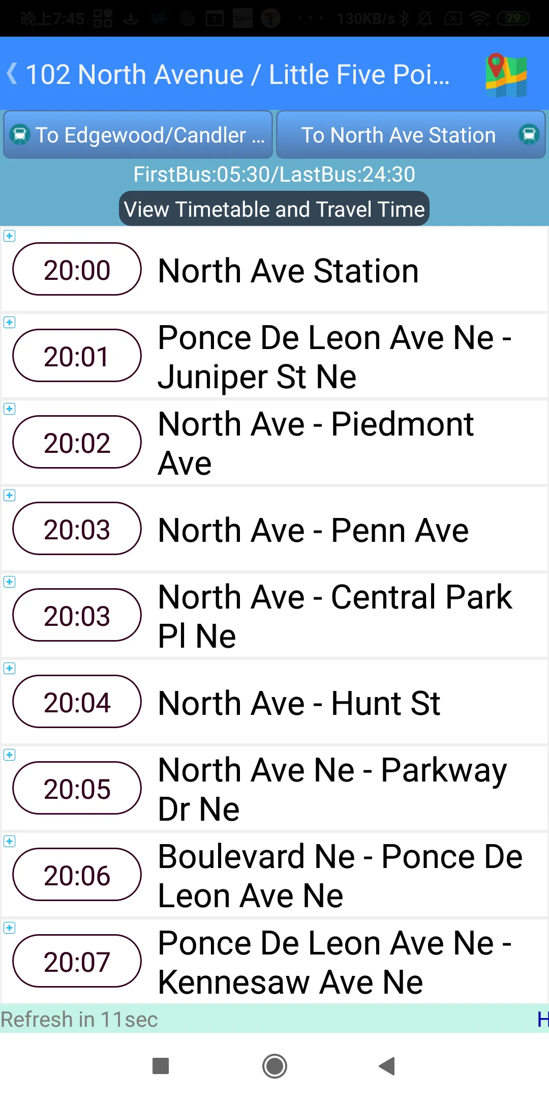 Atlanta Bus Timetable | Indus Appstore | Screenshot