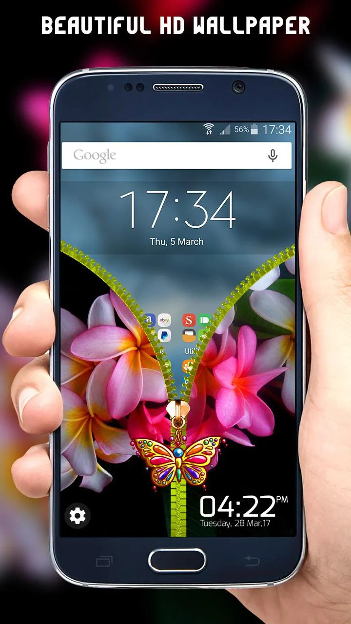 Flowers Zipper Lock Screen | Indus Appstore | Screenshot