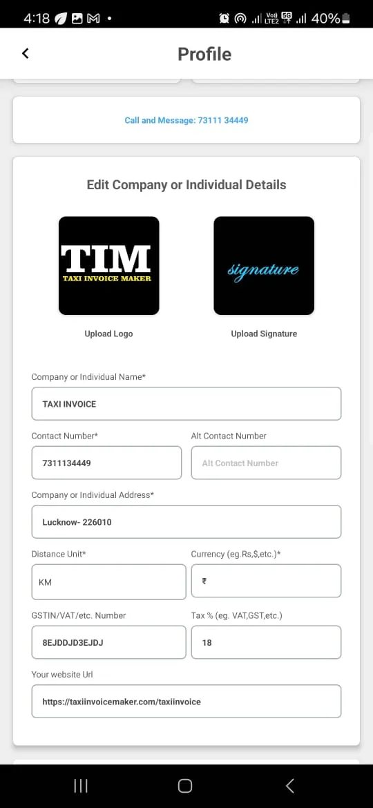 Taxi Invoice Maker - Billing | Indus Appstore | Screenshot