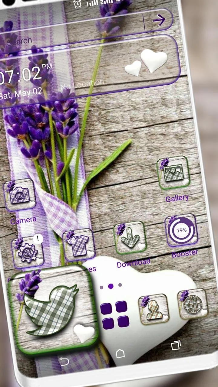 Lavender Heart Launcher Theme | Indus Appstore | Screenshot