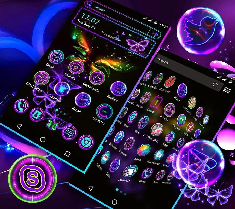 Glow Butterfly Launcher Theme | Indus Appstore | Screenshot