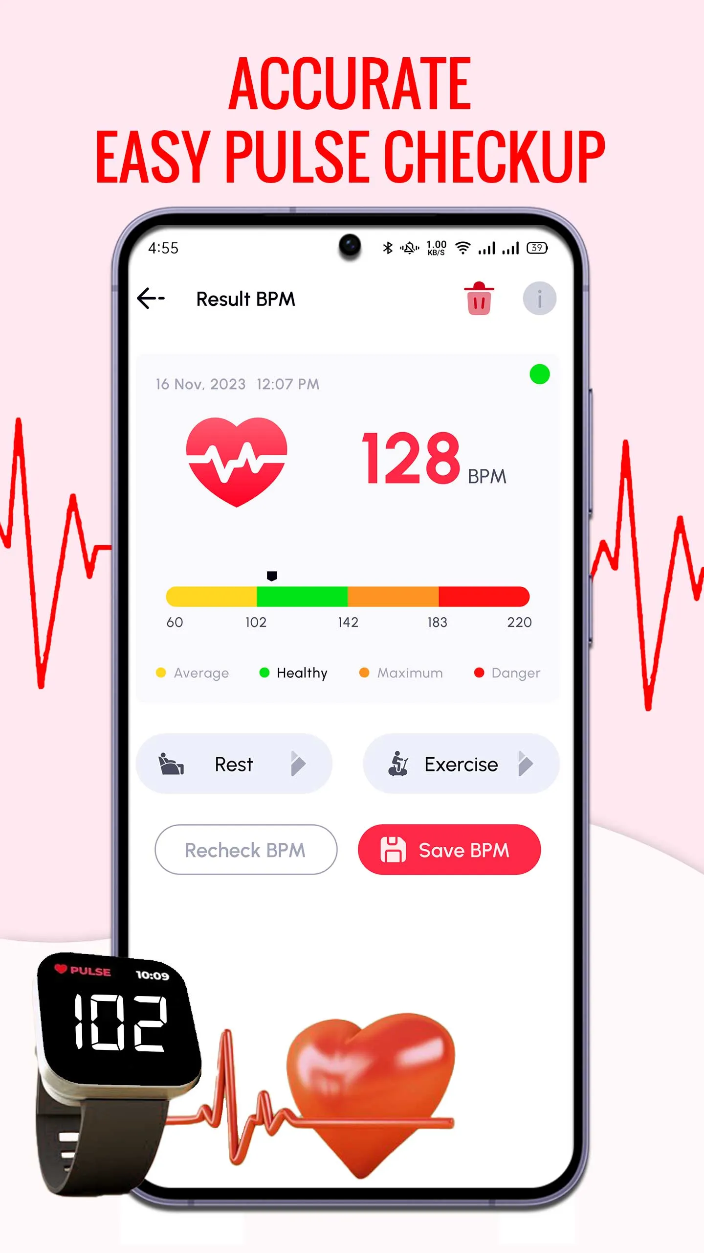 Heart Rate Monitor BPM Tracker | Indus Appstore | Screenshot