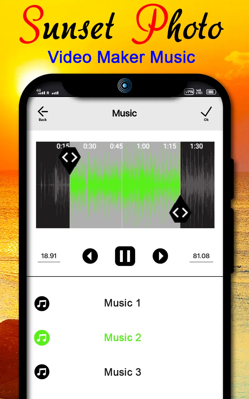 Sunset photo video maker music | Indus Appstore | Screenshot