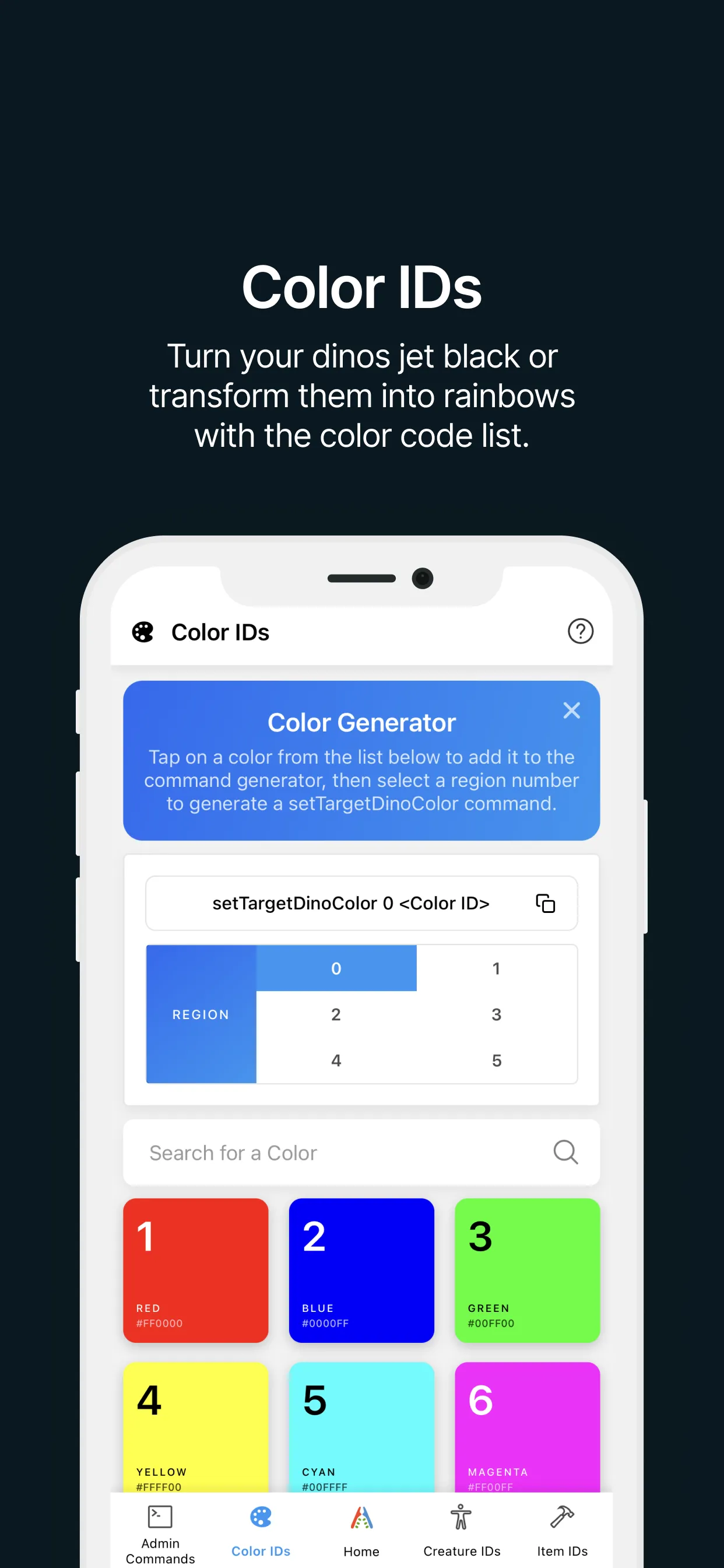 Ark IDs - Commands & Codes | Indus Appstore | Screenshot