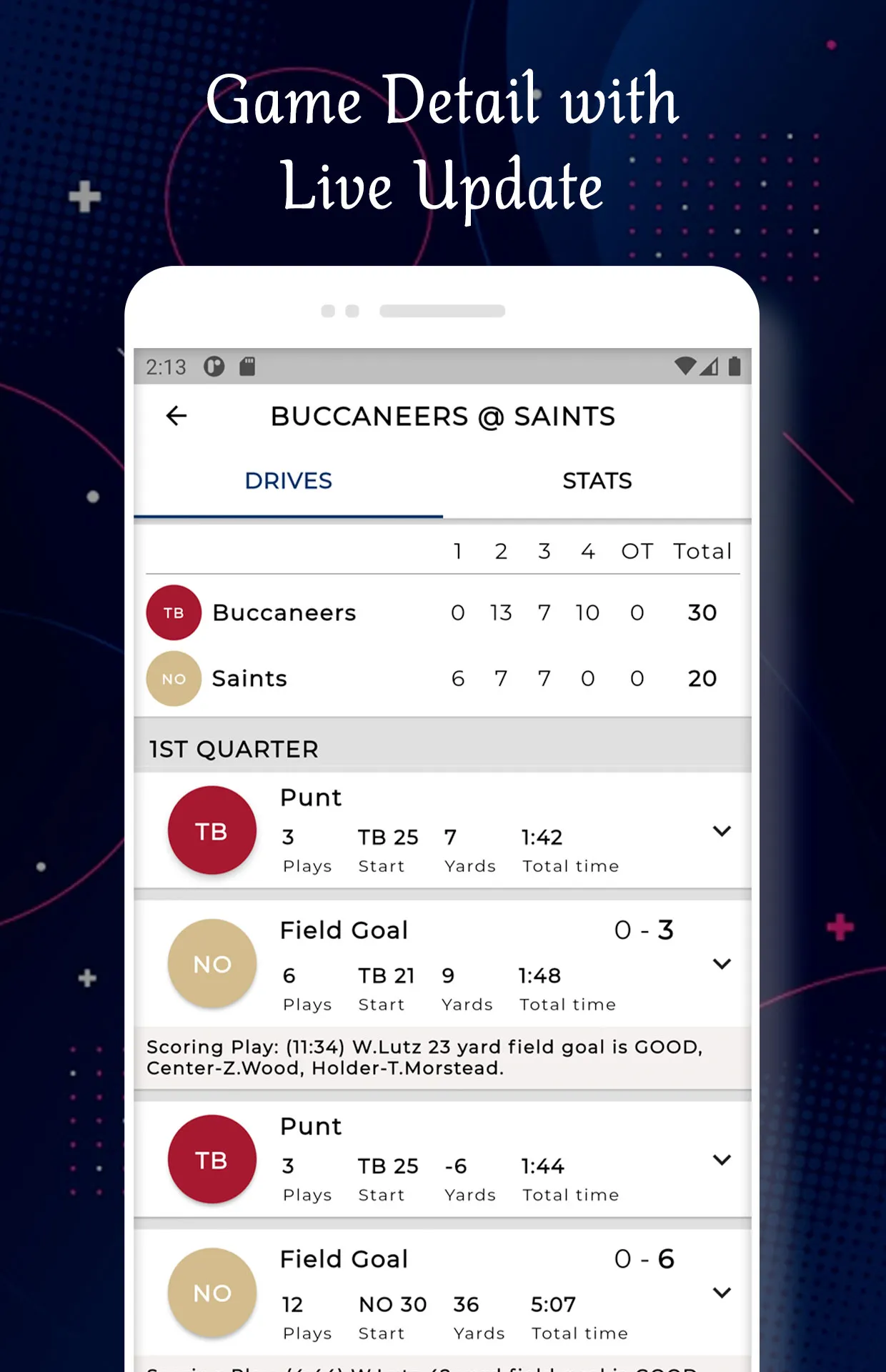 NewOrleans - Football Score | Indus Appstore | Screenshot