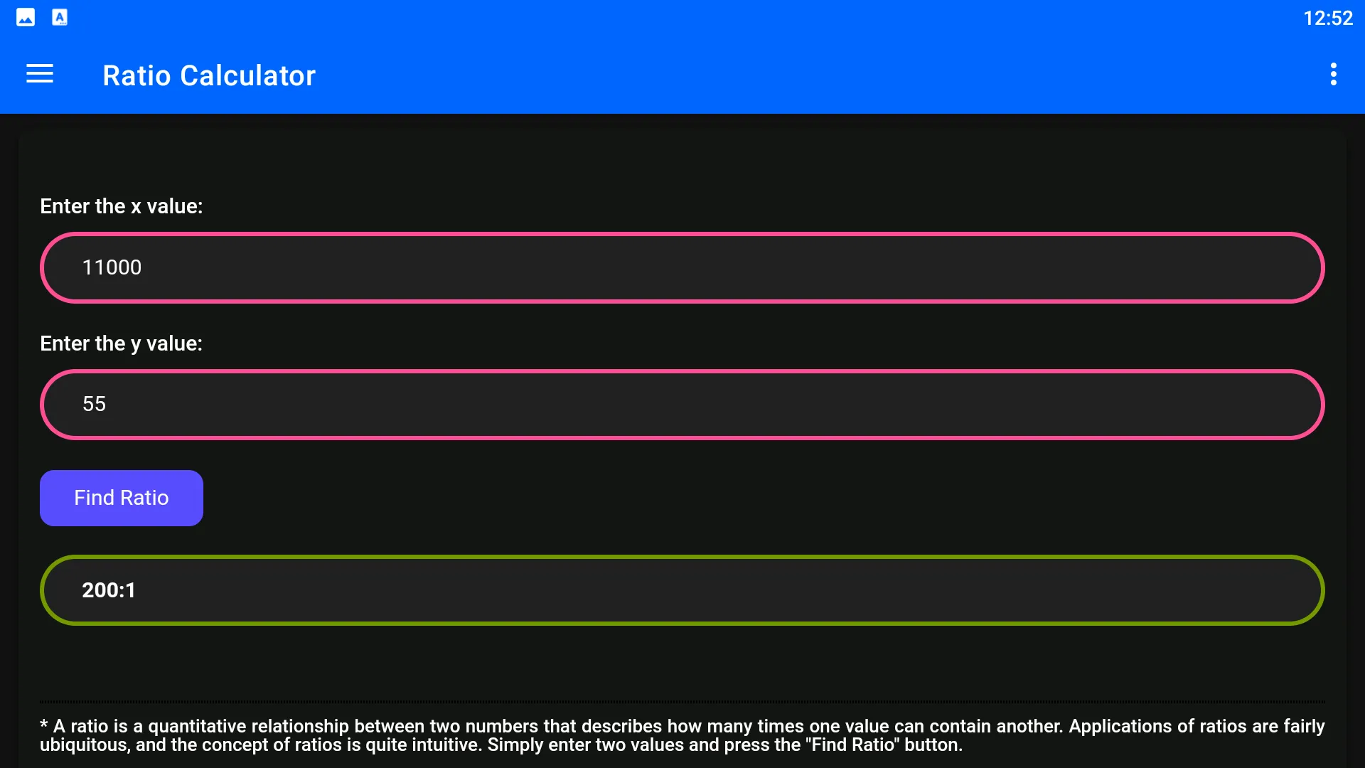 Ratio Calculator | Indus Appstore | Screenshot