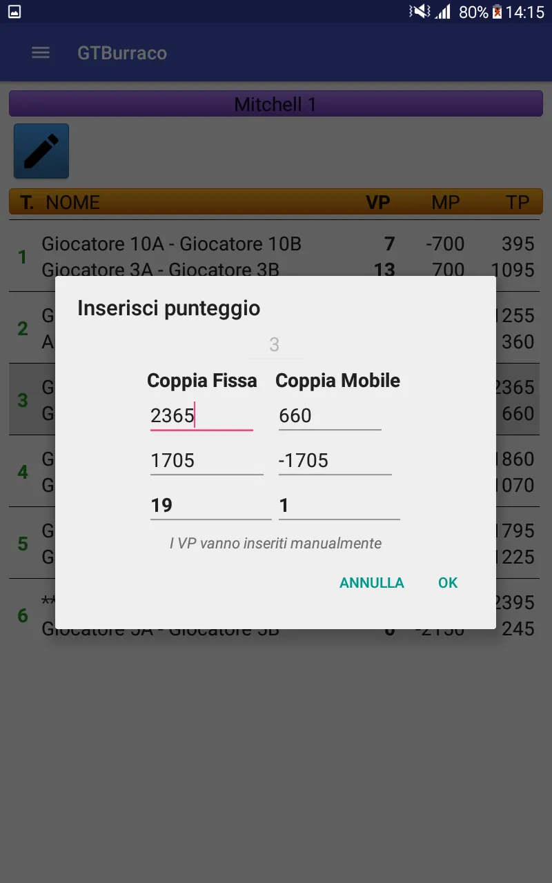 GTBurraco - Gestione Tornei di | Indus Appstore | Screenshot