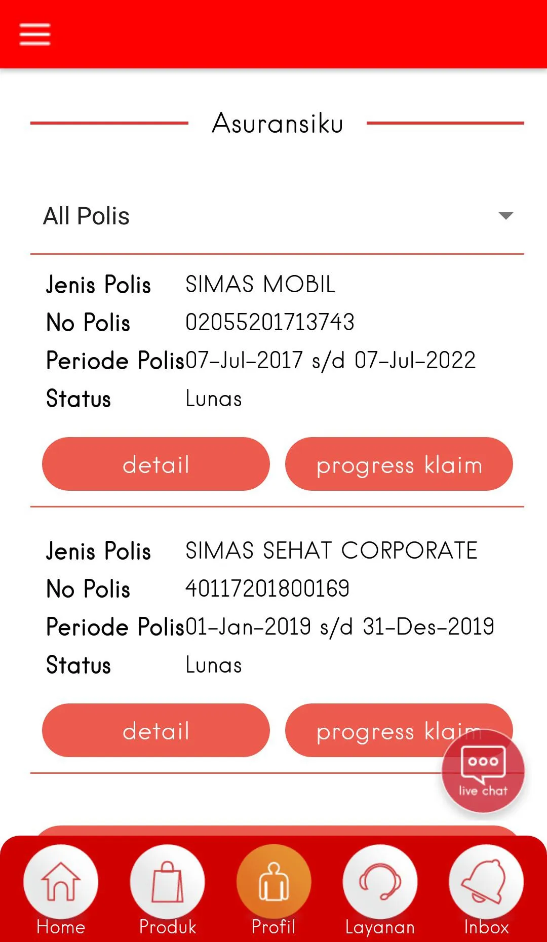 Asuransi Sinar Mas Online | Indus Appstore | Screenshot