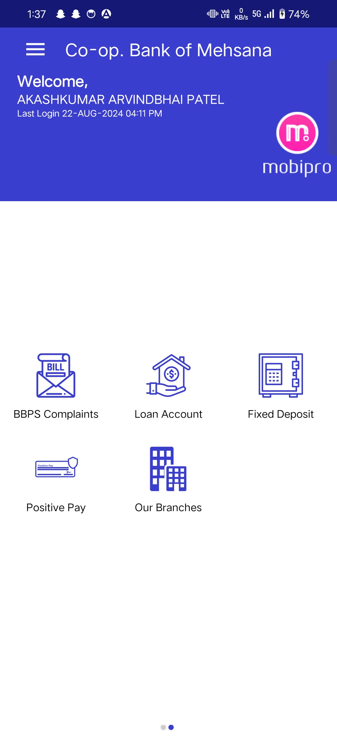 Mehsana Bank | Indus Appstore | Screenshot