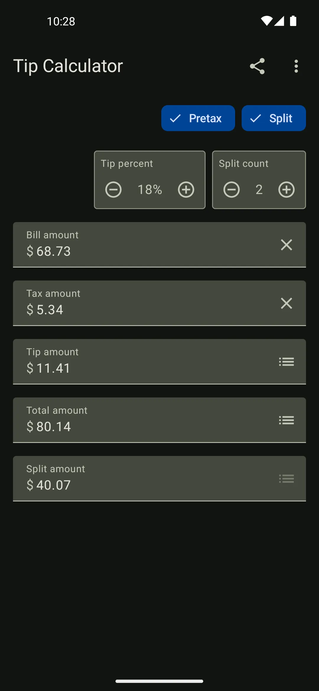 Tip Calculator | Indus Appstore | Screenshot