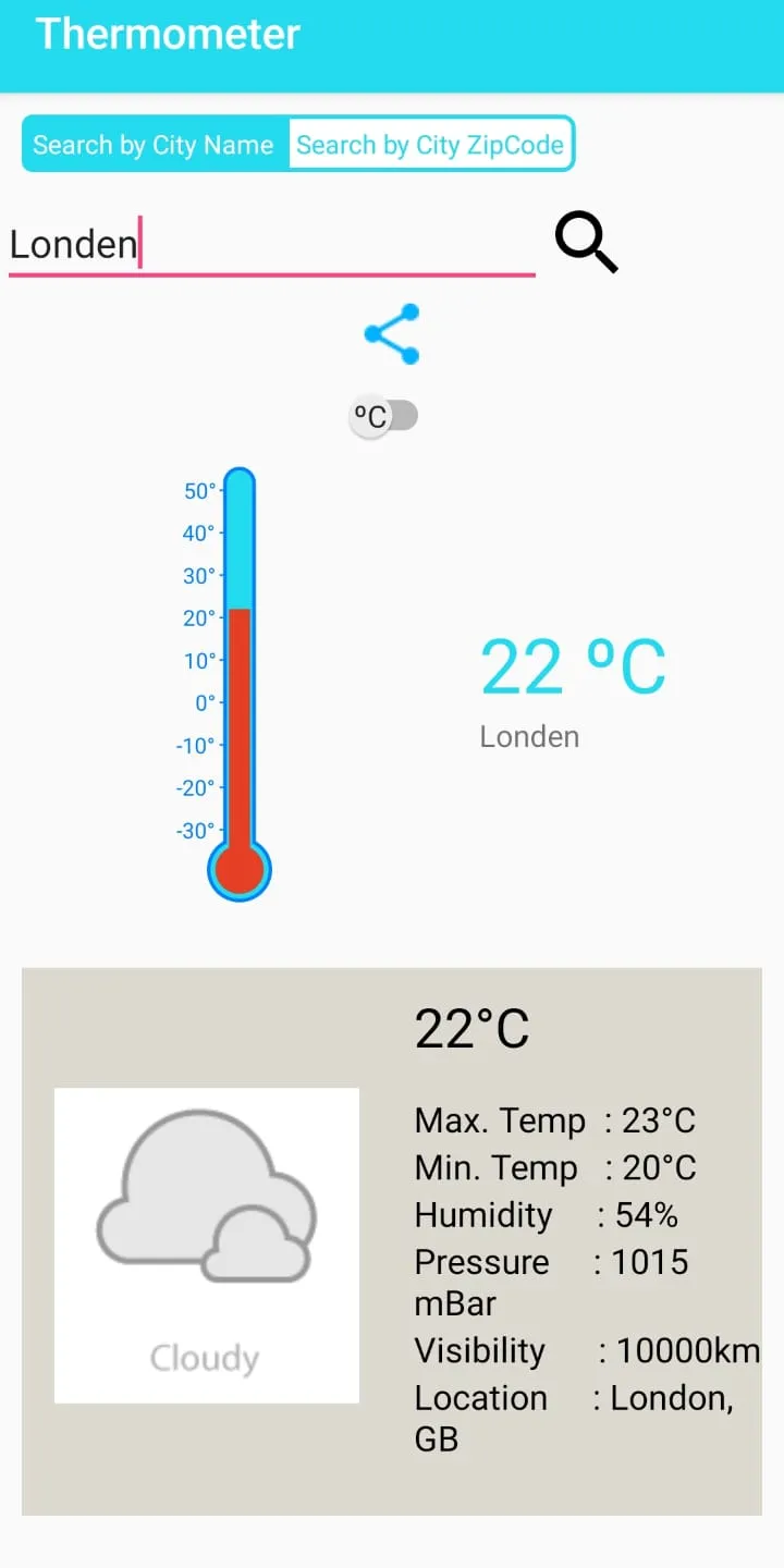 Temperature on location | Indus Appstore | Screenshot