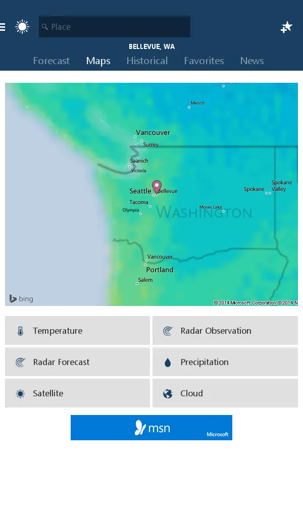 MSN Weather - Forecast & Maps | Indus Appstore | Screenshot