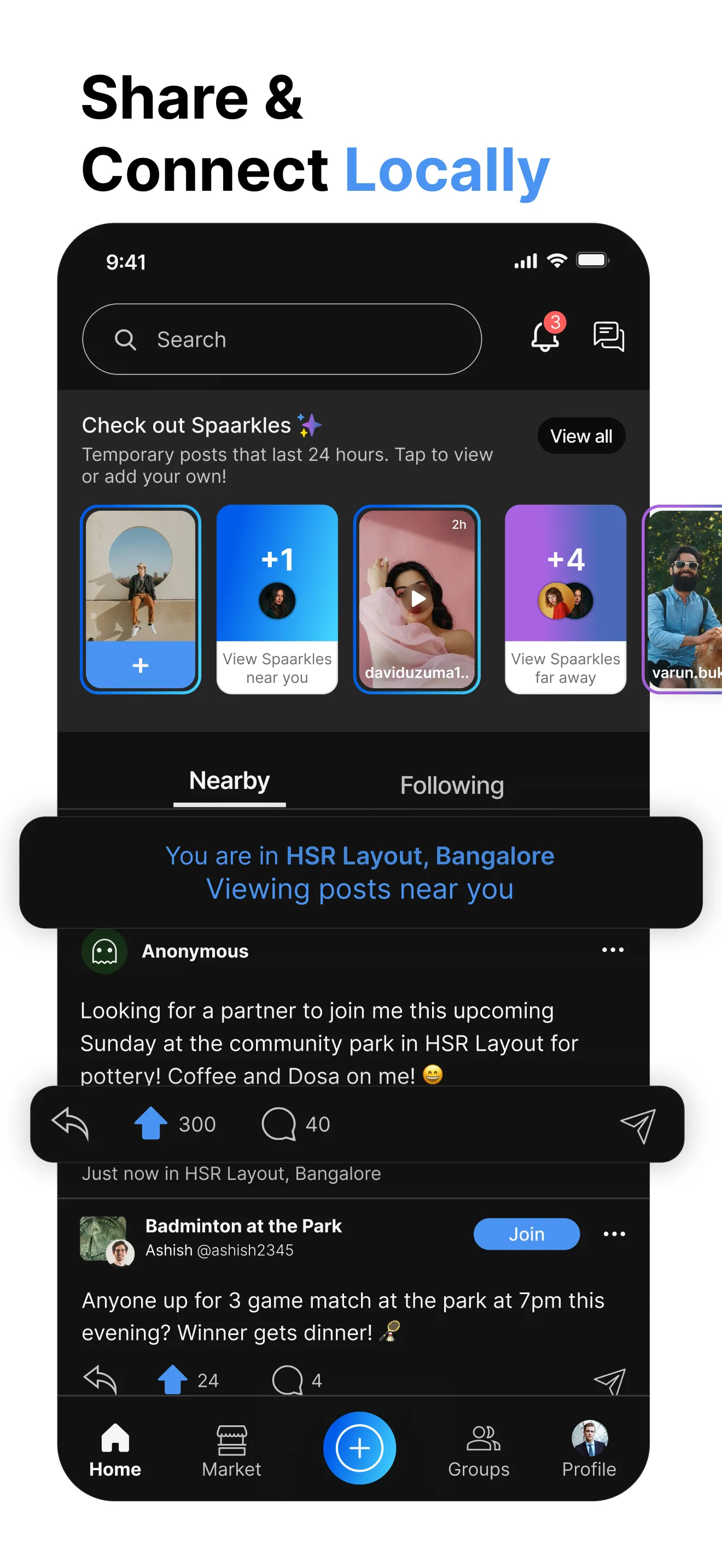 Spaarks: Connect with Nearby | Indus Appstore | Screenshot