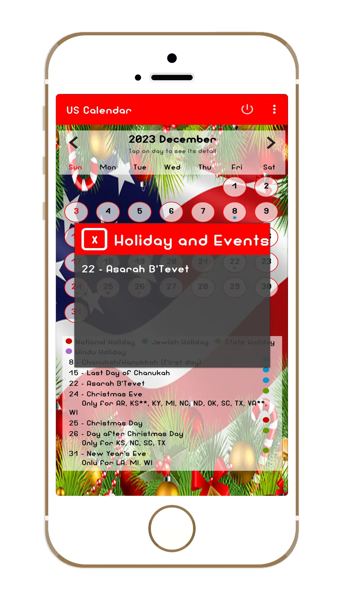 USA Calendar | Indus Appstore | Screenshot