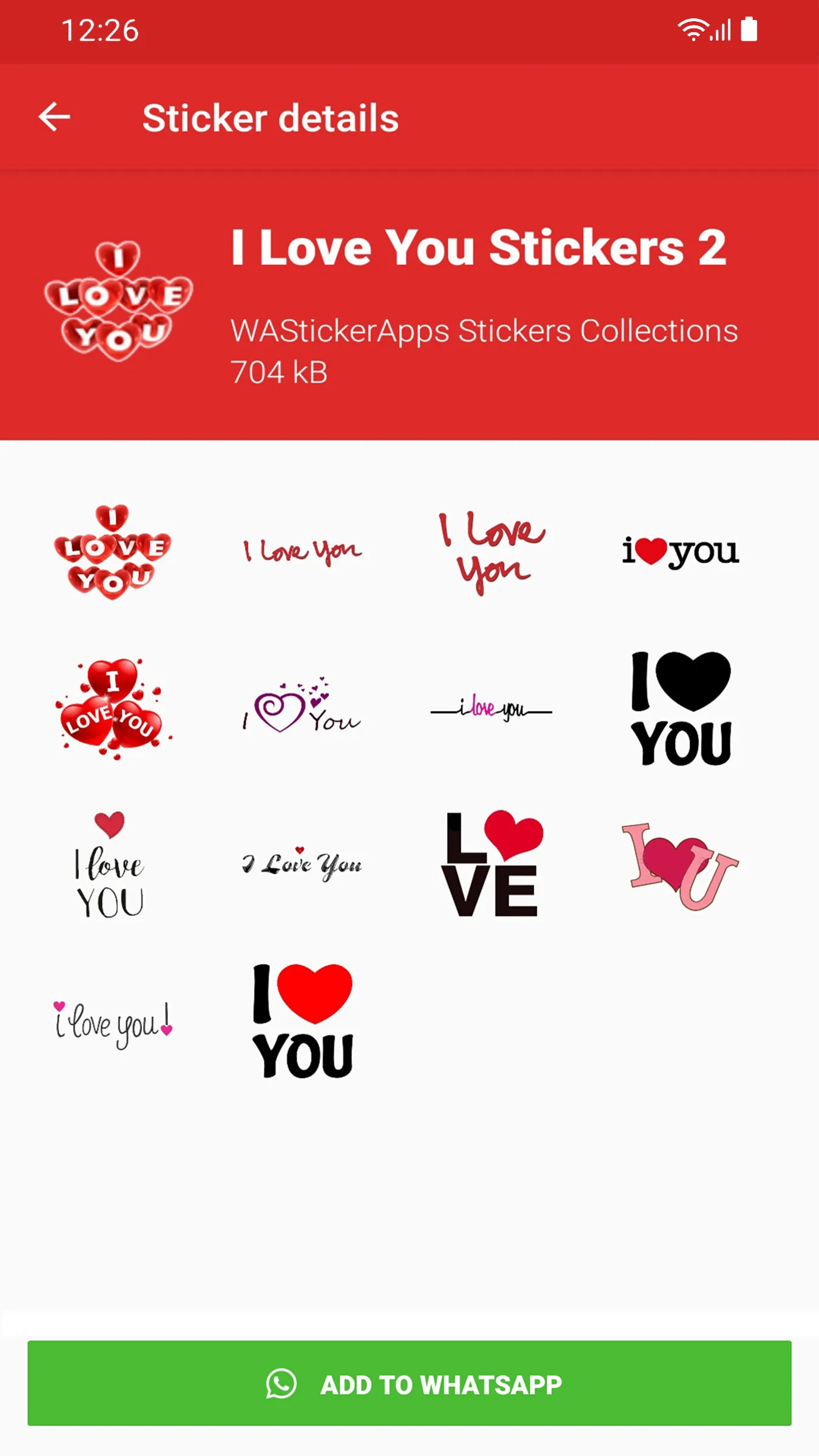 I love You Stickers WASticker | Indus Appstore | Screenshot