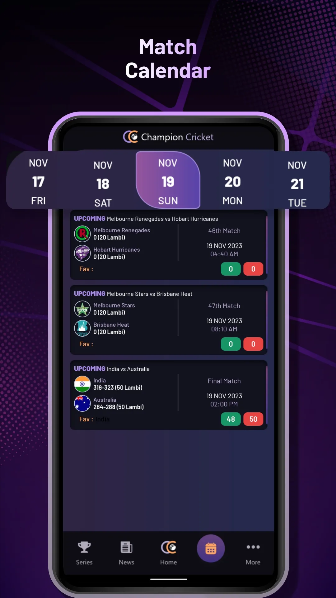 Champion Cricket Live Line | Indus Appstore | Screenshot