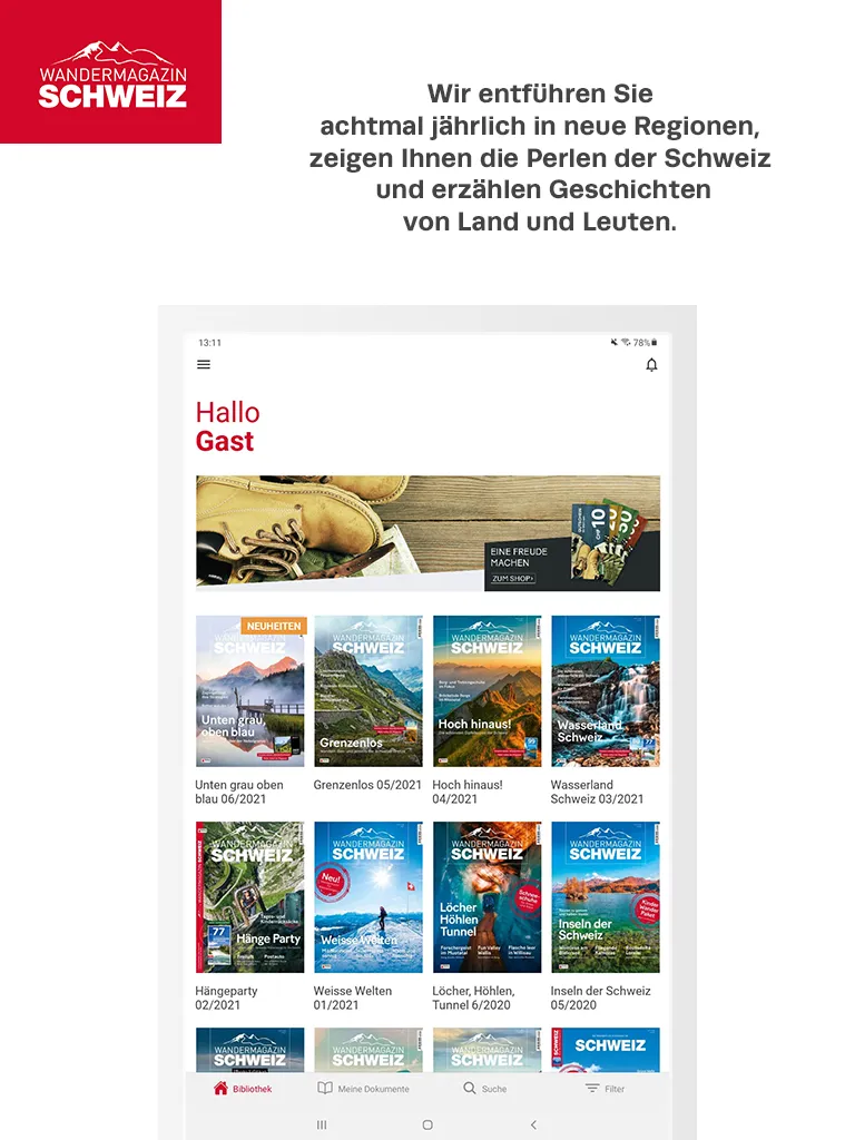 Wandermagazin SCHWEIZ | Indus Appstore | Screenshot