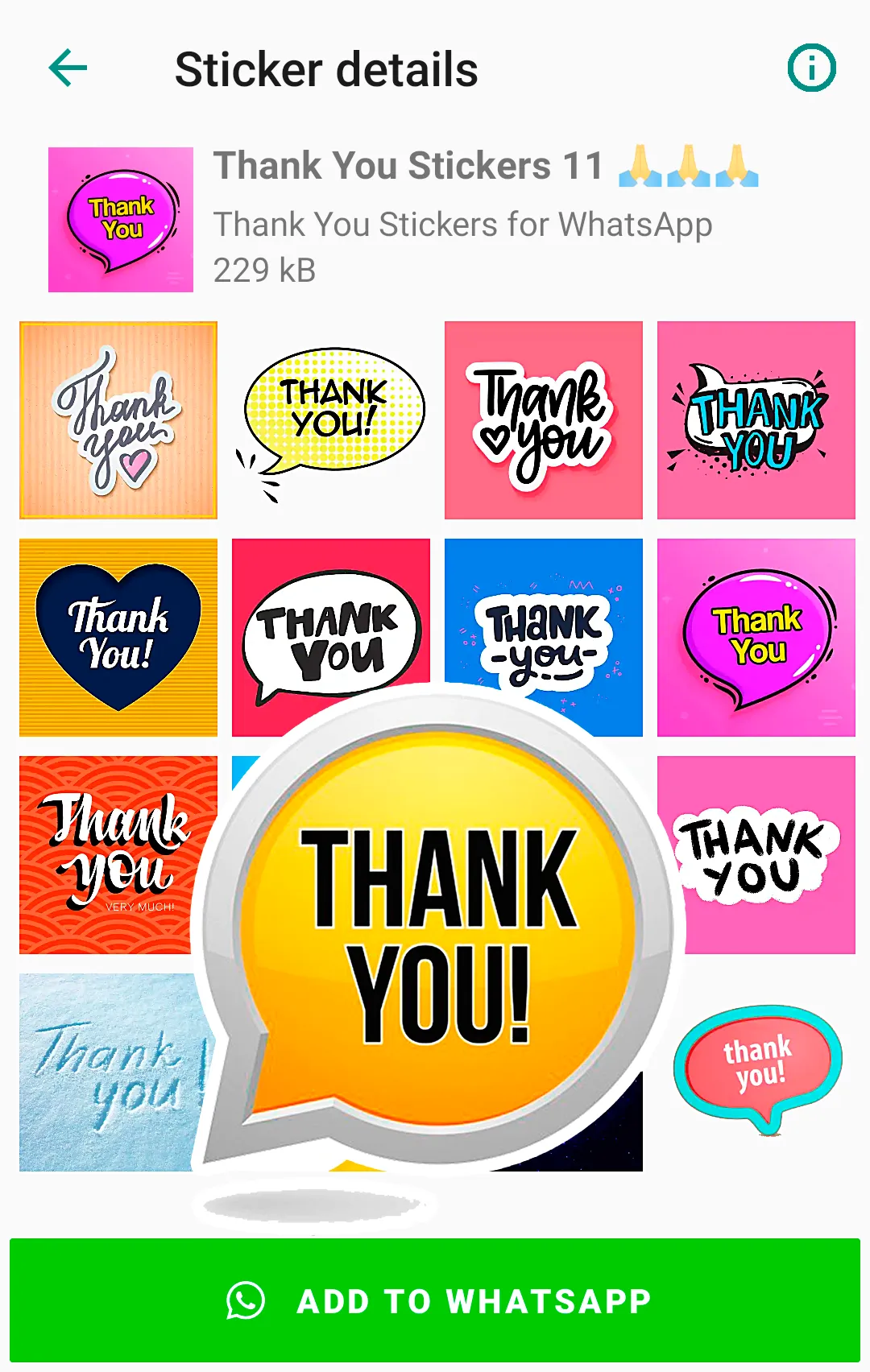 Thank You Sticker for WhatsApp | Indus Appstore | Screenshot