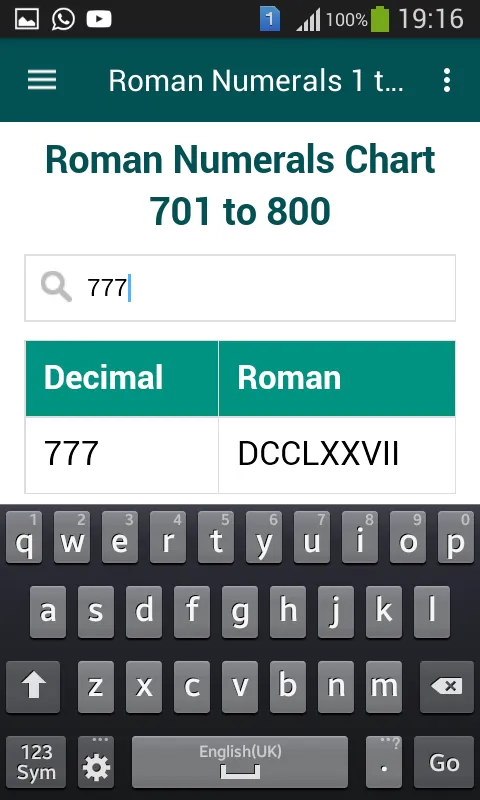 Roman Numerals 1 to 1000 | Indus Appstore | Screenshot