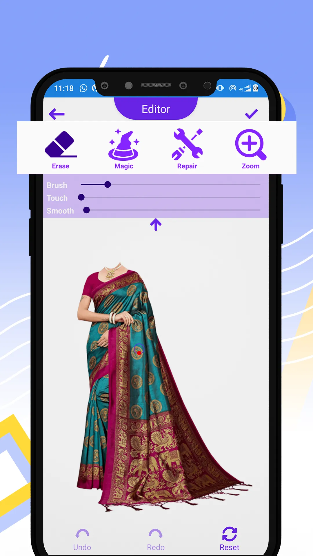 Classic Women Saree Photo Suit | Indus Appstore | Screenshot