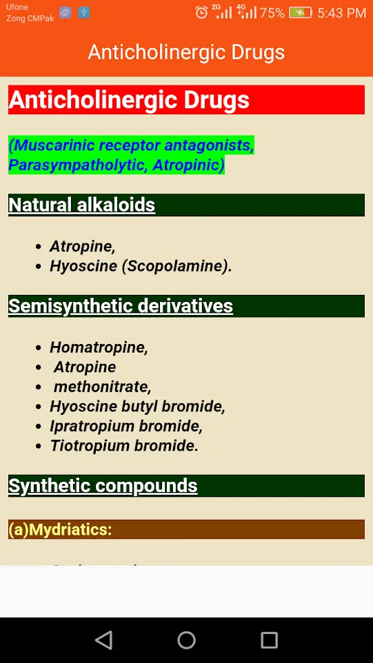 Drugs Classifications & Dosage | Indus Appstore | Screenshot