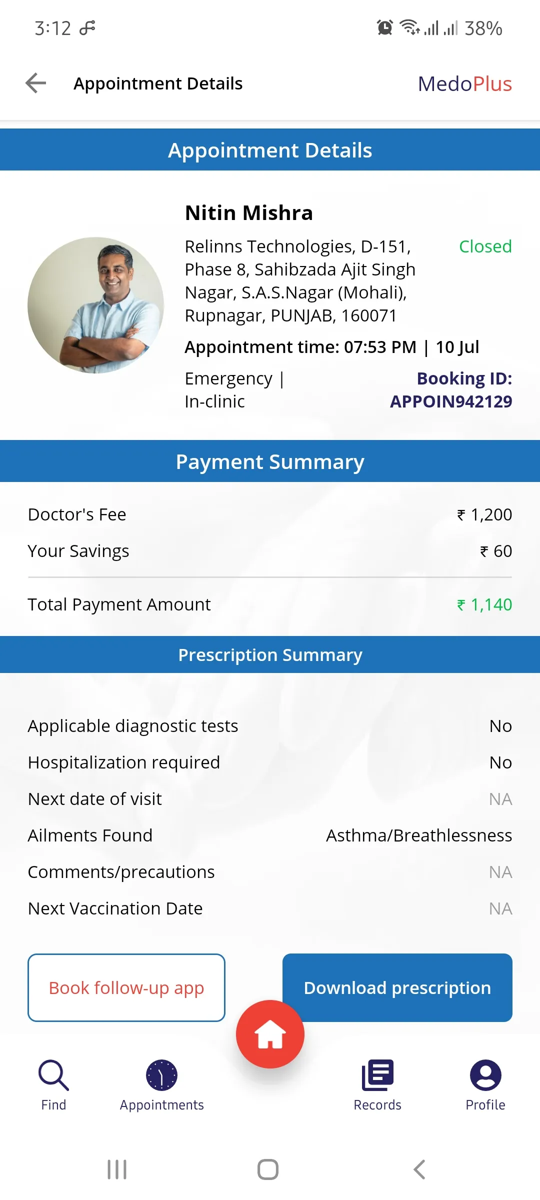 MedoPlus: Book Doctors & Labs | Indus Appstore | Screenshot