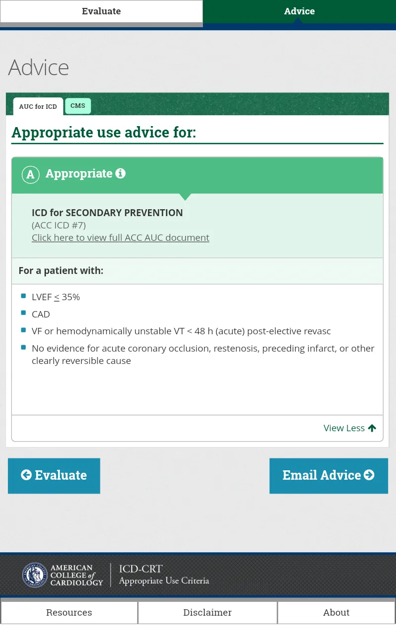 ICD-CRT Appropriate Use | Indus Appstore | Screenshot