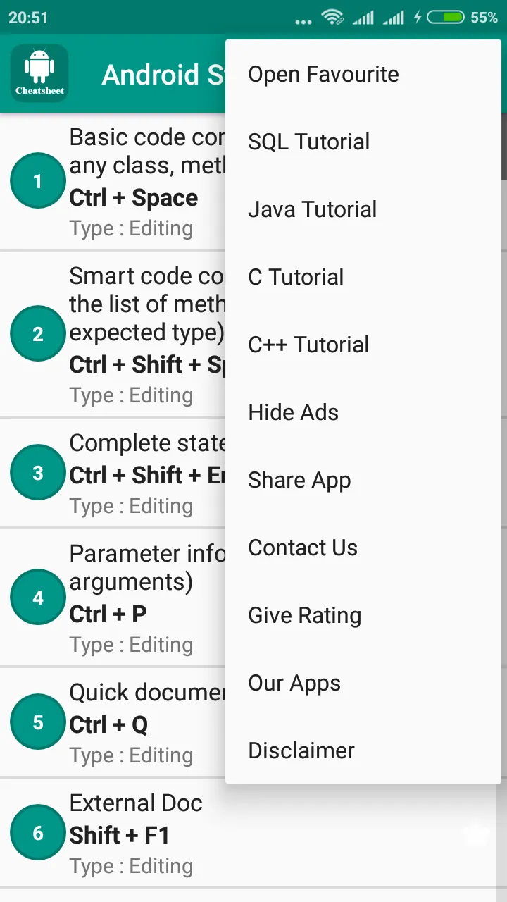 Cheatsheet For Android Studio | Indus Appstore | Screenshot