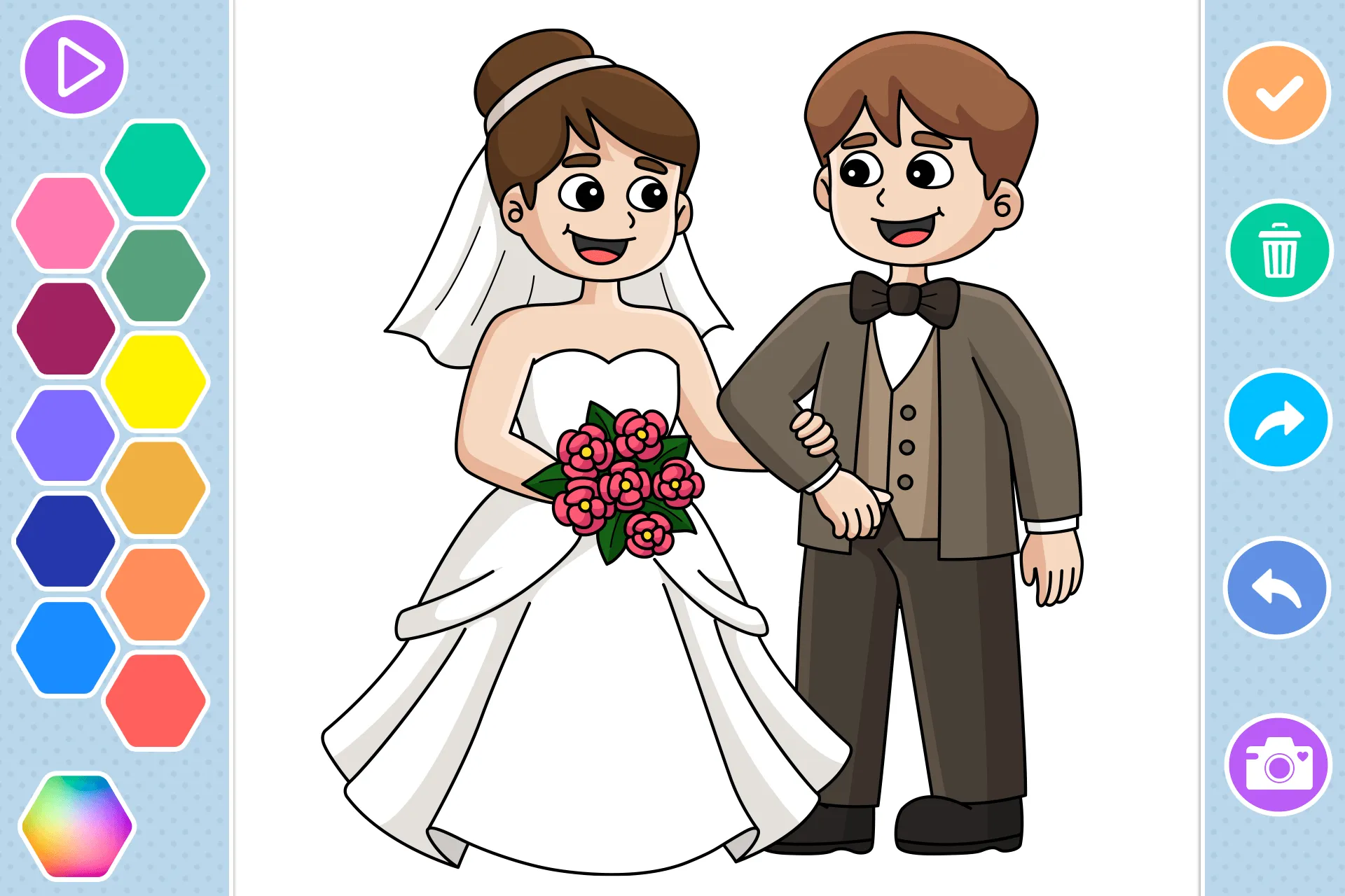 Bride & Groom Wedding Coloring | Indus Appstore | Screenshot