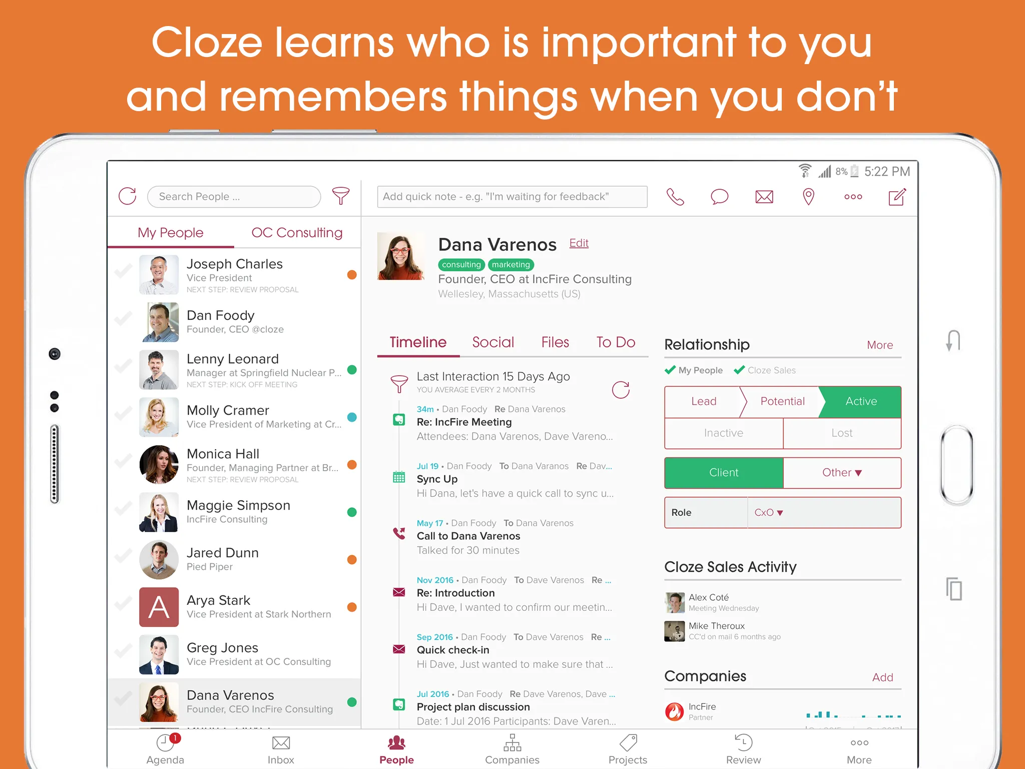 Cloze Relationship Management | Indus Appstore | Screenshot