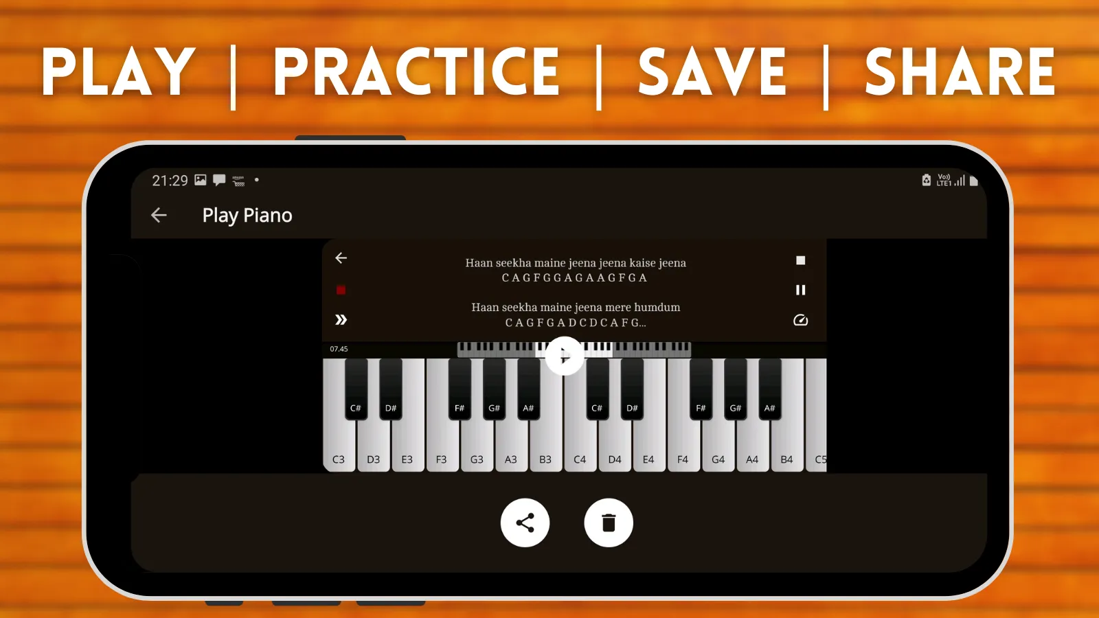 Play Piano : Piano Notes Hindi | Indus Appstore | Screenshot