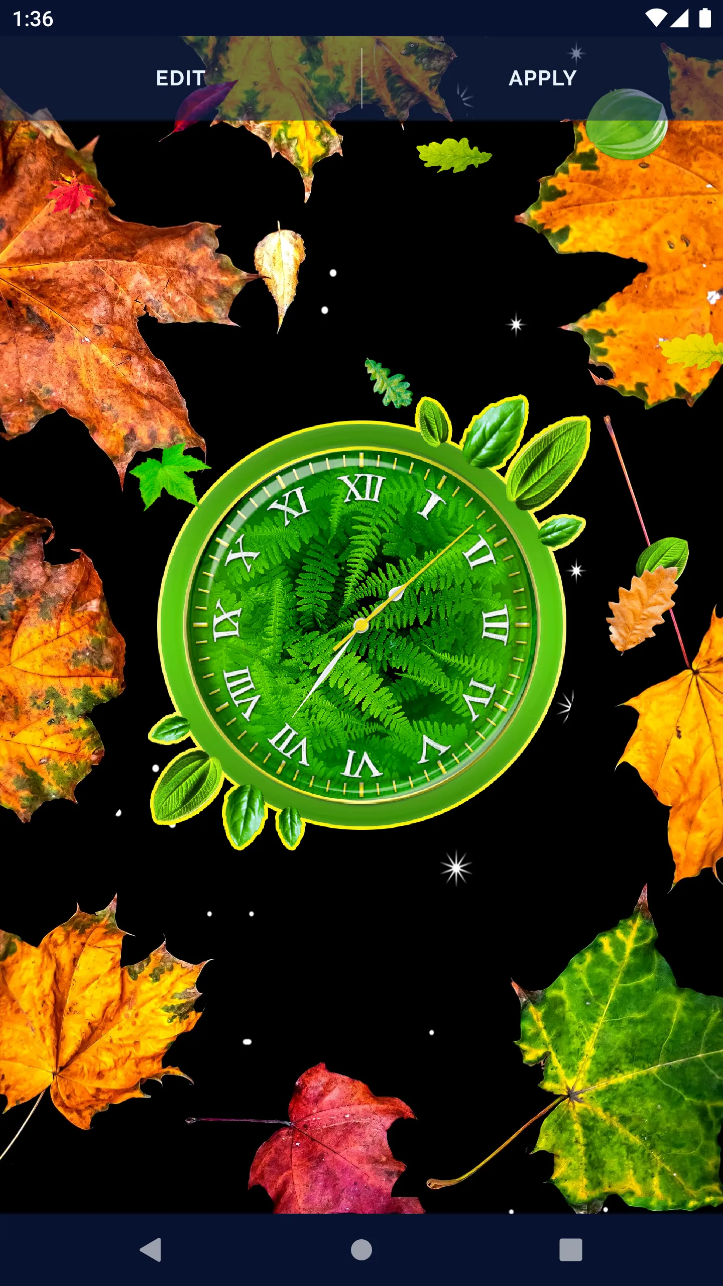 Forest Leaves Clock Wallpaper | Indus Appstore | Screenshot