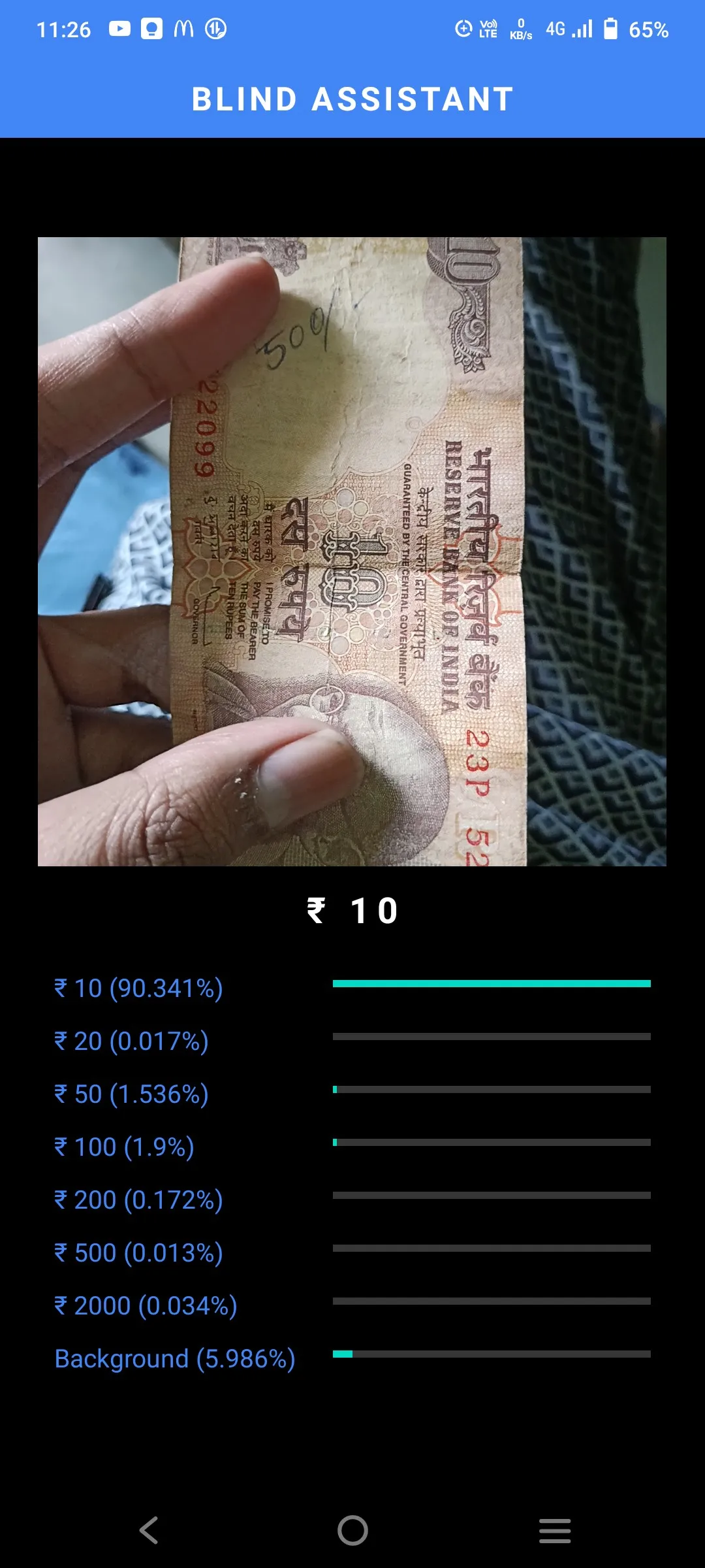 Blind Assist Currency Detector | Indus Appstore | Screenshot