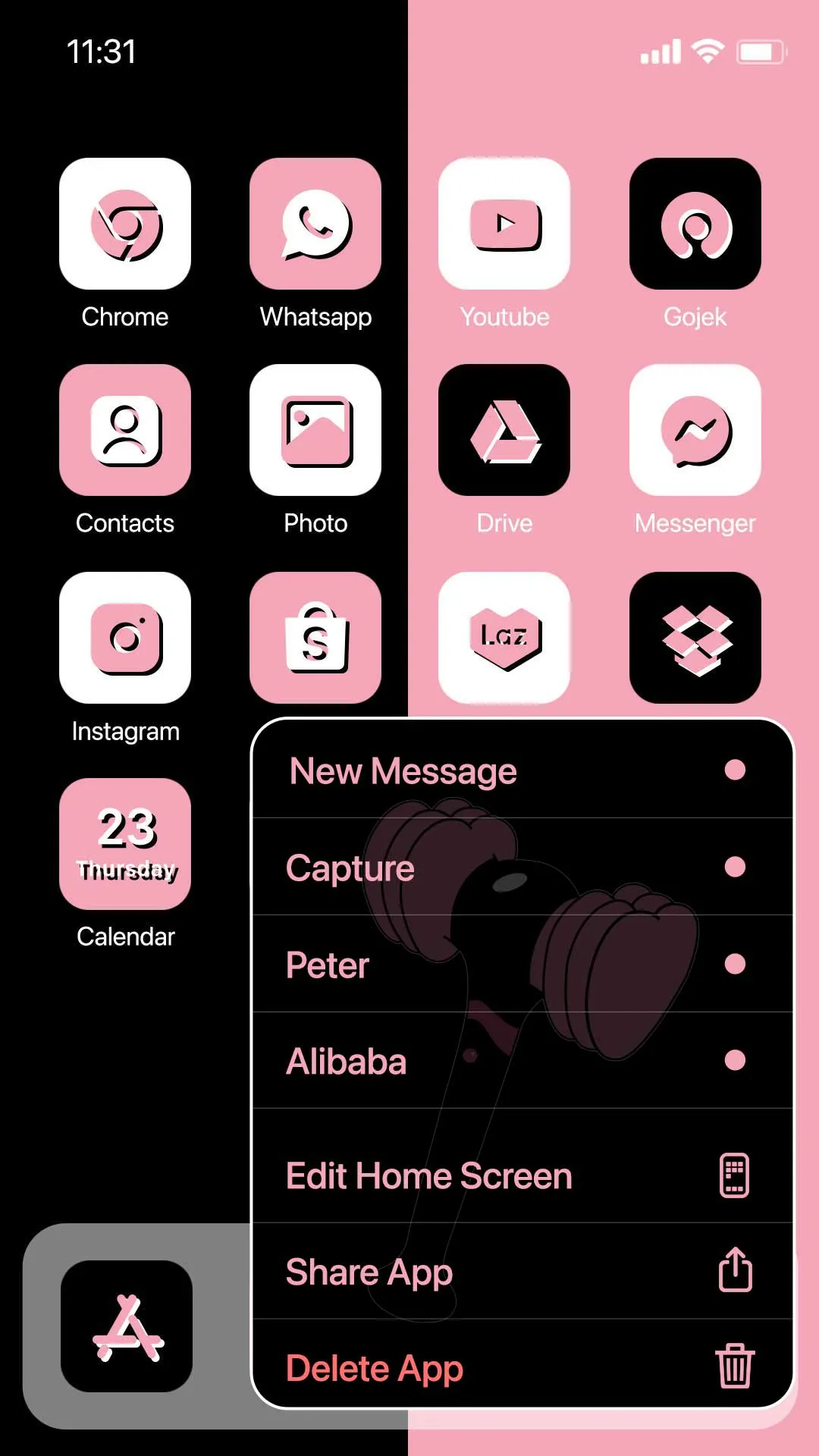 Wow DarkPink Theme - Icon Pack | Indus Appstore | Screenshot