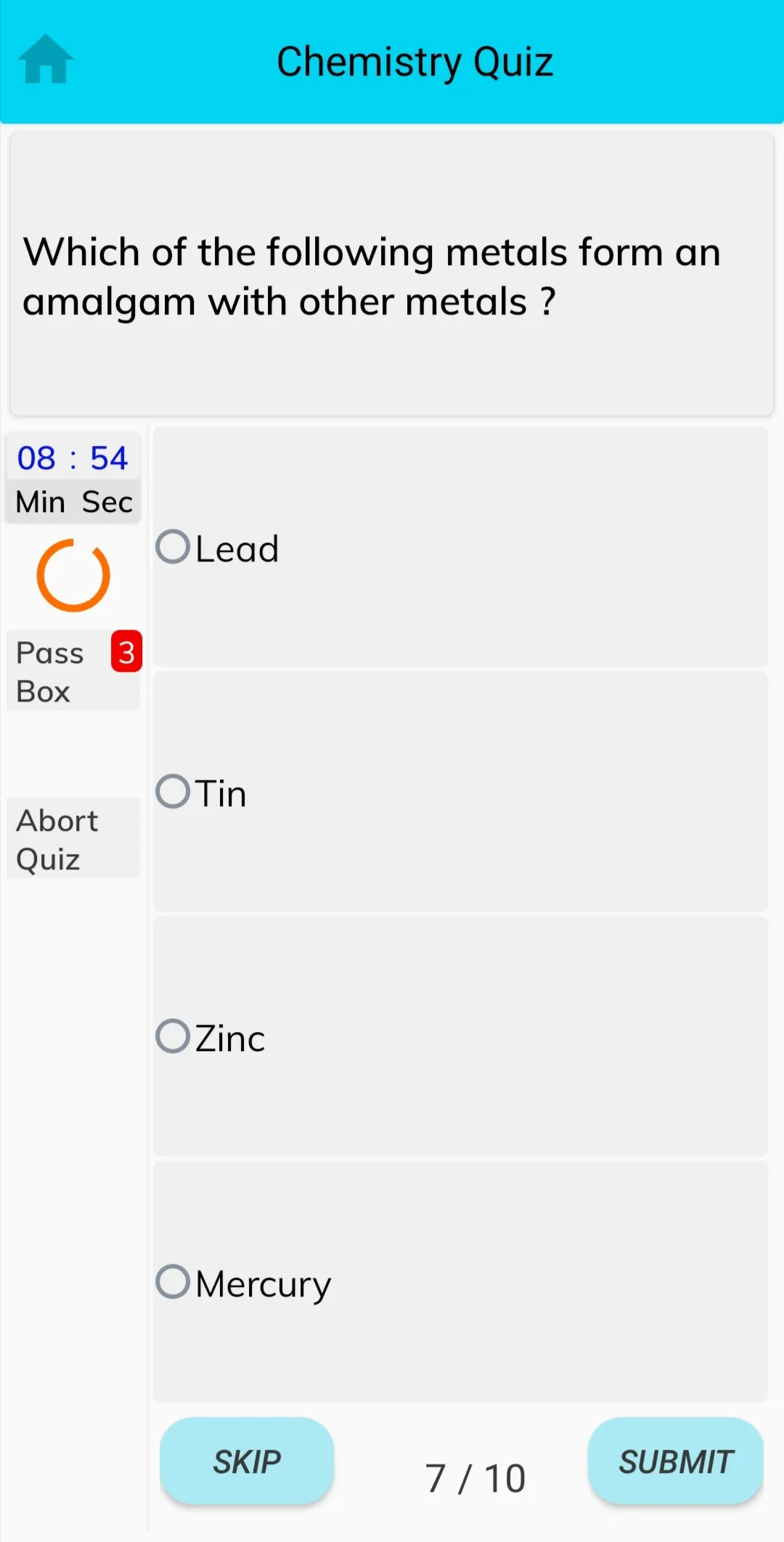 Chemistry Solved MCQs Test | Indus Appstore | Screenshot