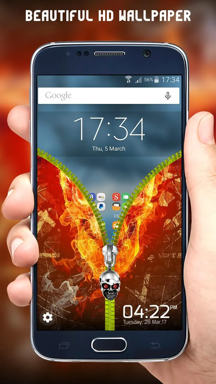 Skull Zipper Lock Screen | Indus Appstore | Screenshot