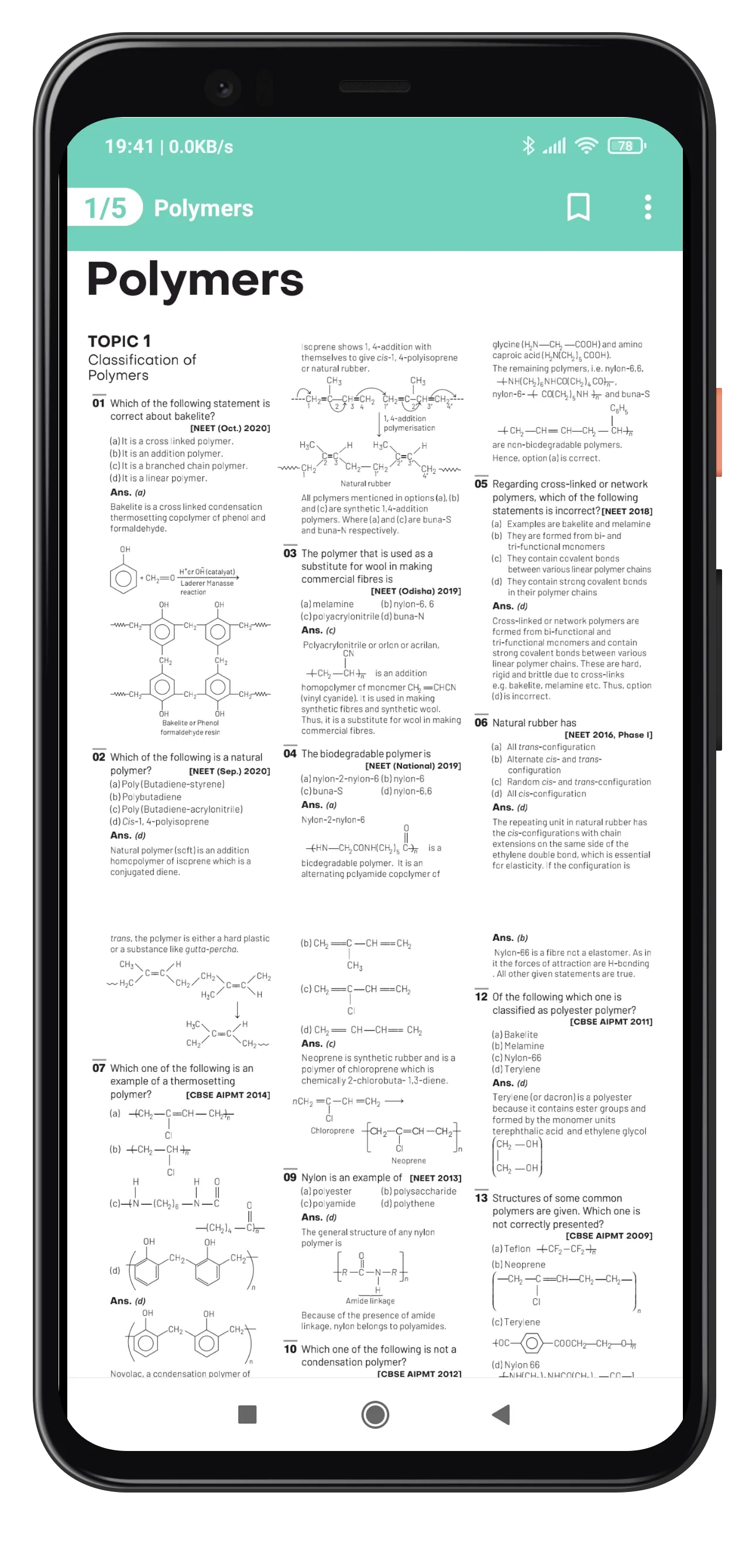 CHEMISTRY NEET PAST YEAR PAPER | Indus Appstore | Screenshot