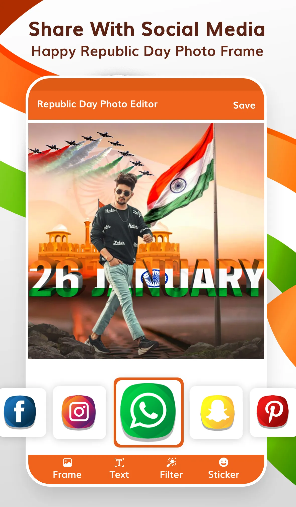 Happy Republic Day Photo Frame | Indus Appstore | Screenshot