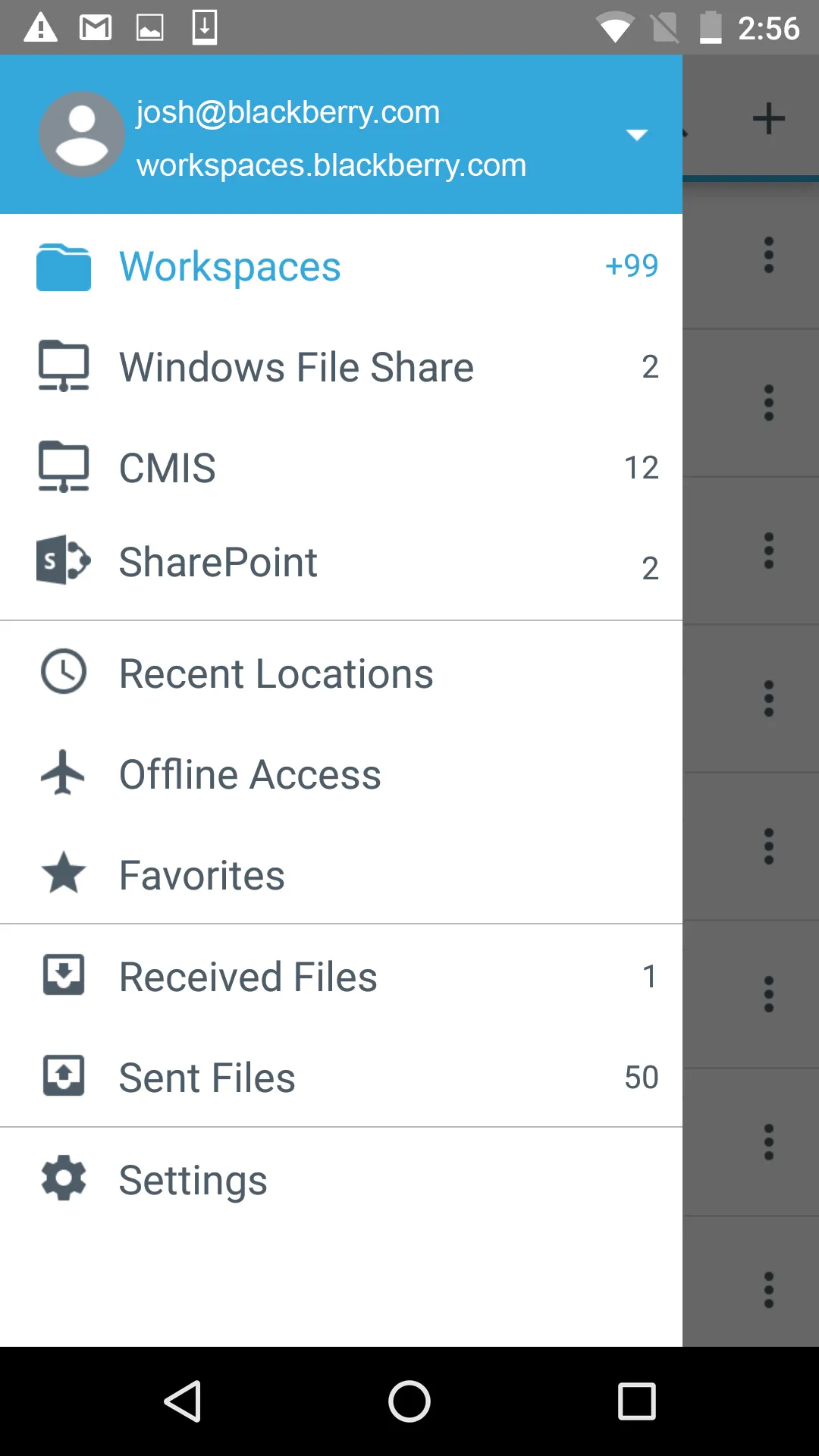 BlackBerry Workspaces Dynamics | Indus Appstore | Screenshot